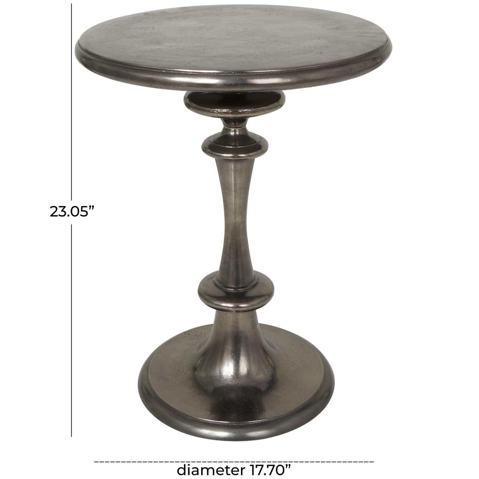 23&#x22; Black Aluminum Turned Style Accent Table