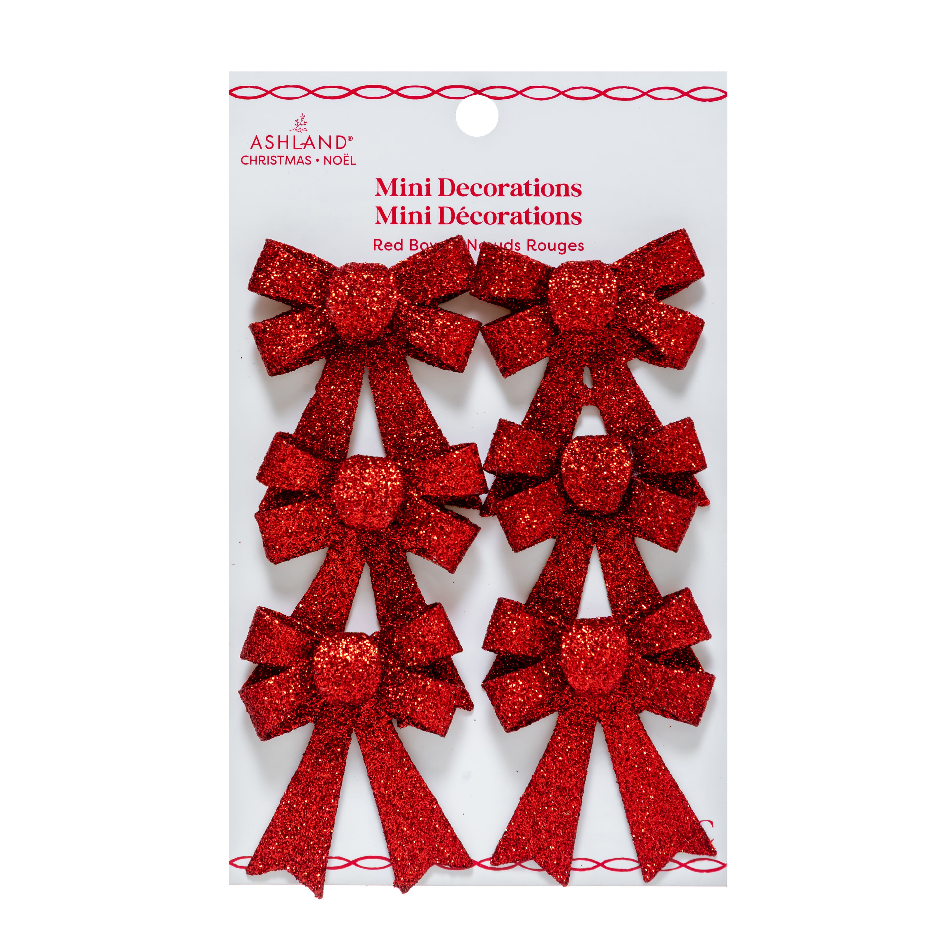 Mini Red Glitter Bows, 6ct. by Ashland®