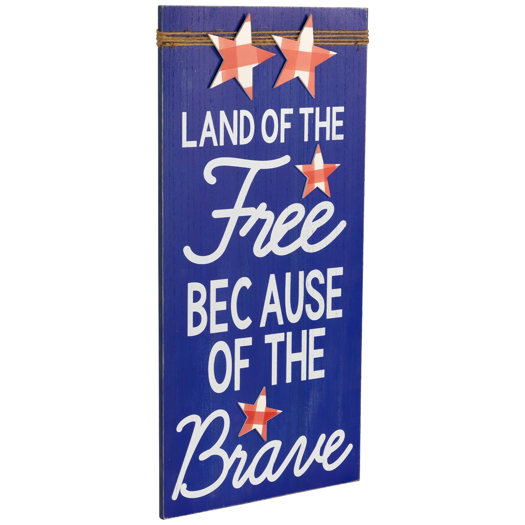 23.5" Patriotic Sentiment Wood Plaque Set