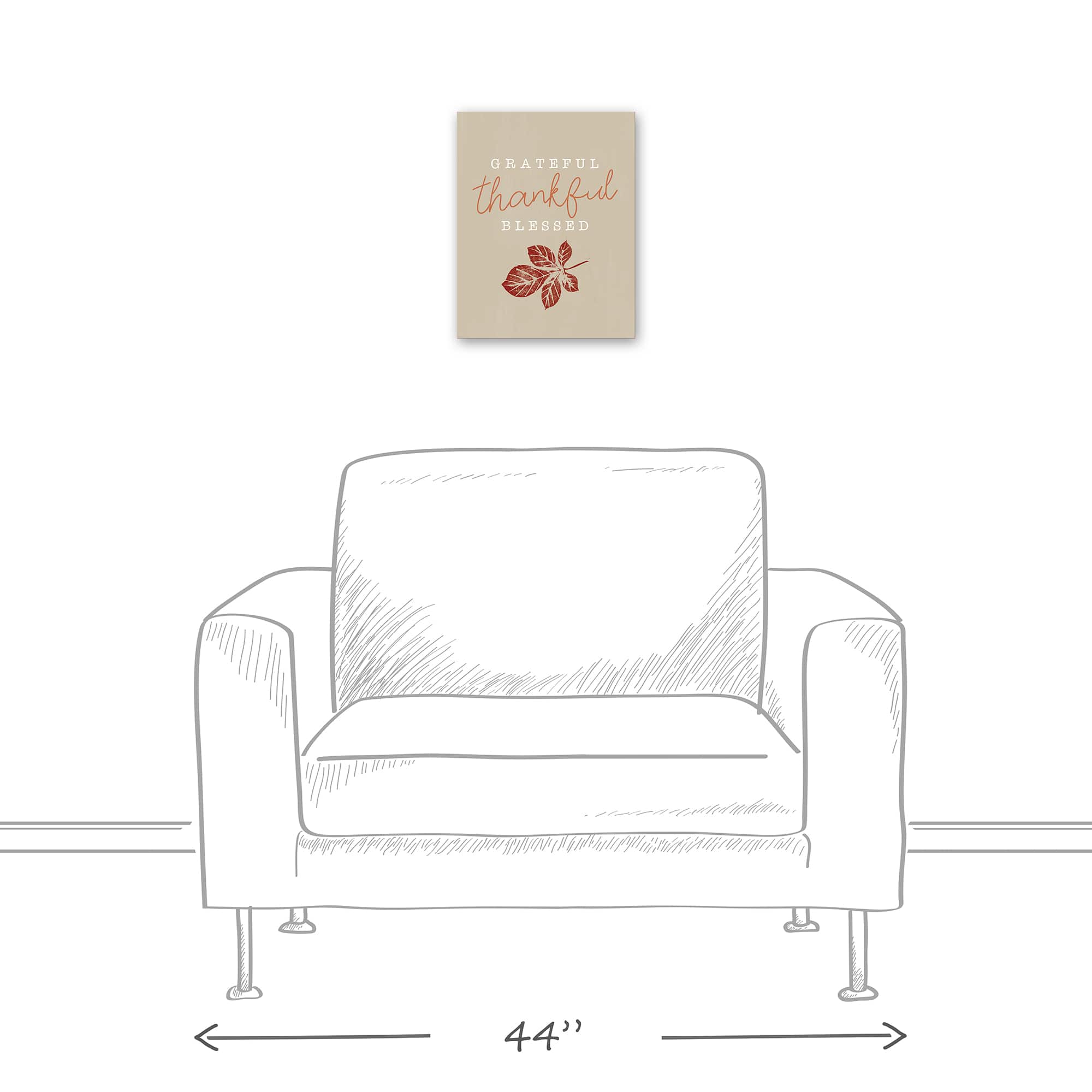 Grateful Thankful Blessed Canvas Wall Art
