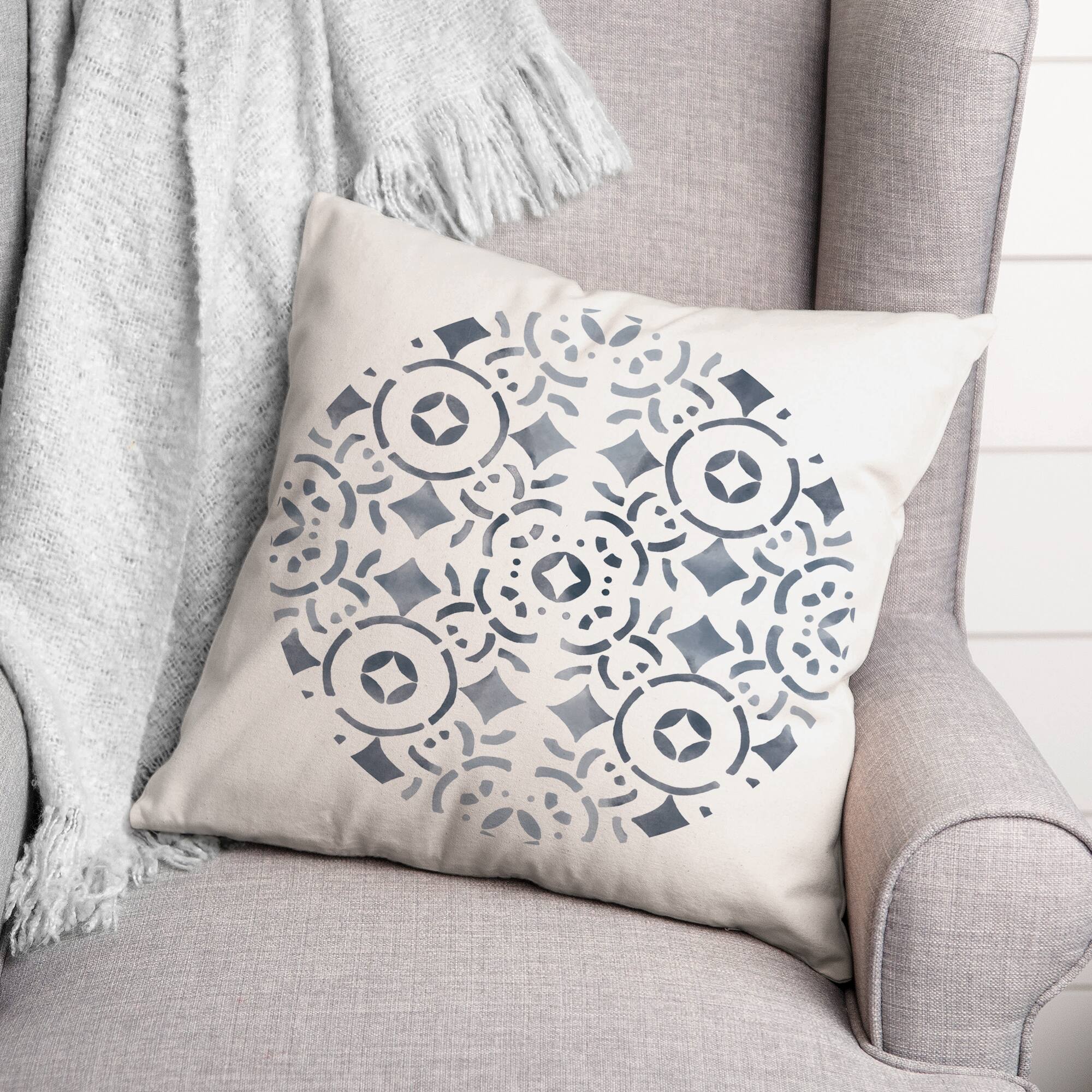 Watercolor Medallion 18" x 18" Indoor / Outdoor Pillow
