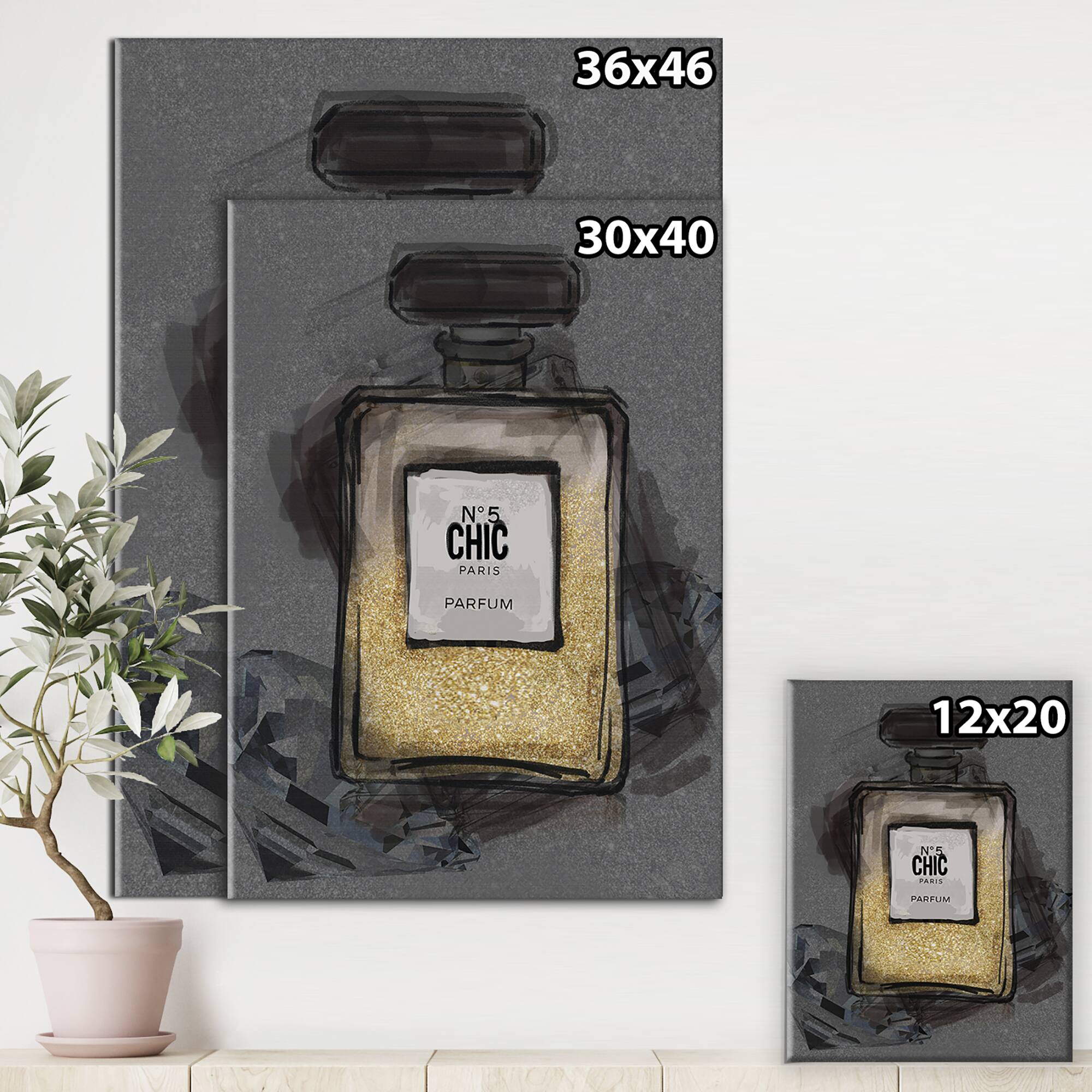 Designart - Chic Nr 5 Paris Parfum IV - Fashion Gallery-wrapped Canvas