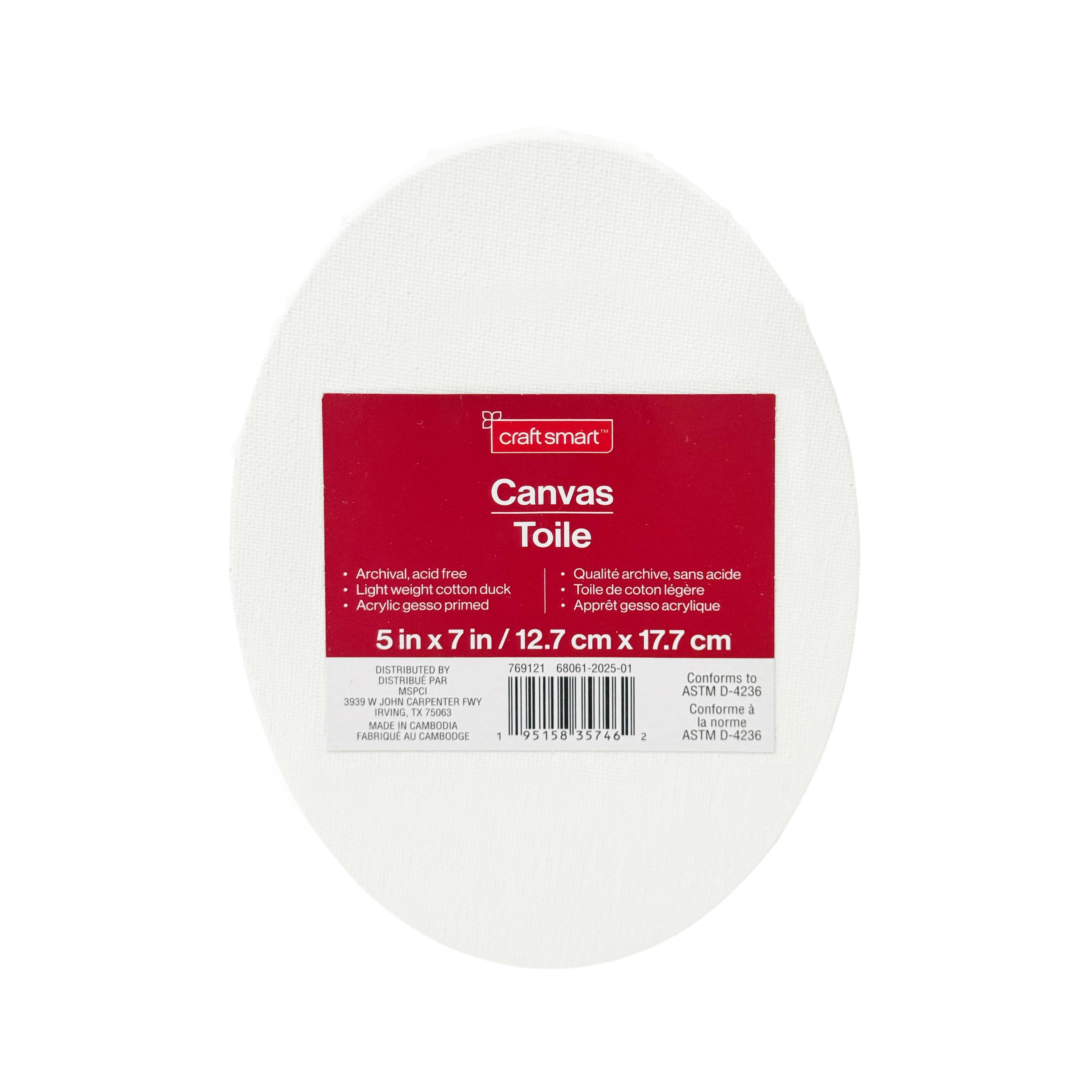 Oval Cotton Duck Canvas by Craft Smart&#x2122;