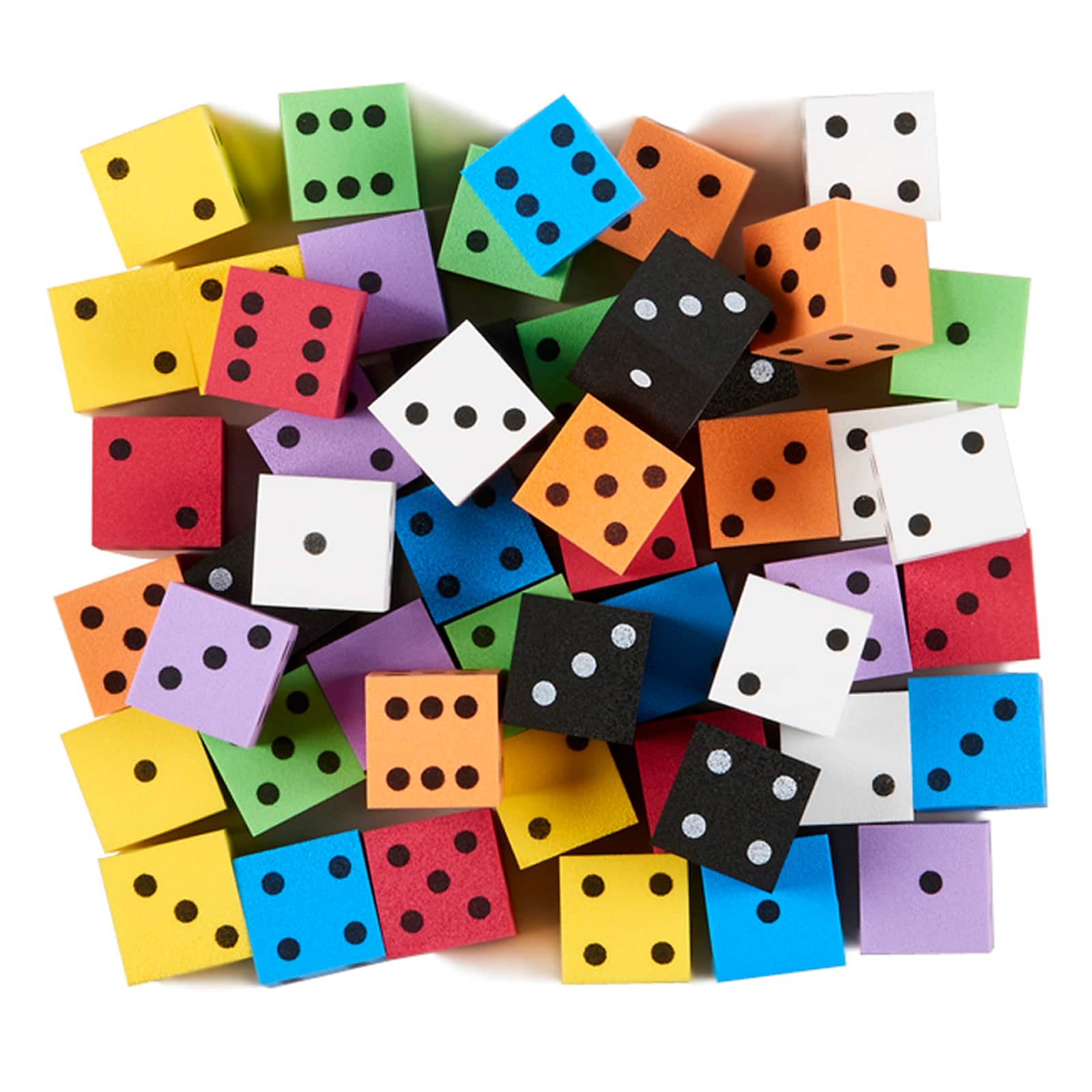 Koplow Games 1" Foam Spot Dice, Assorted Colors, Bag of 50