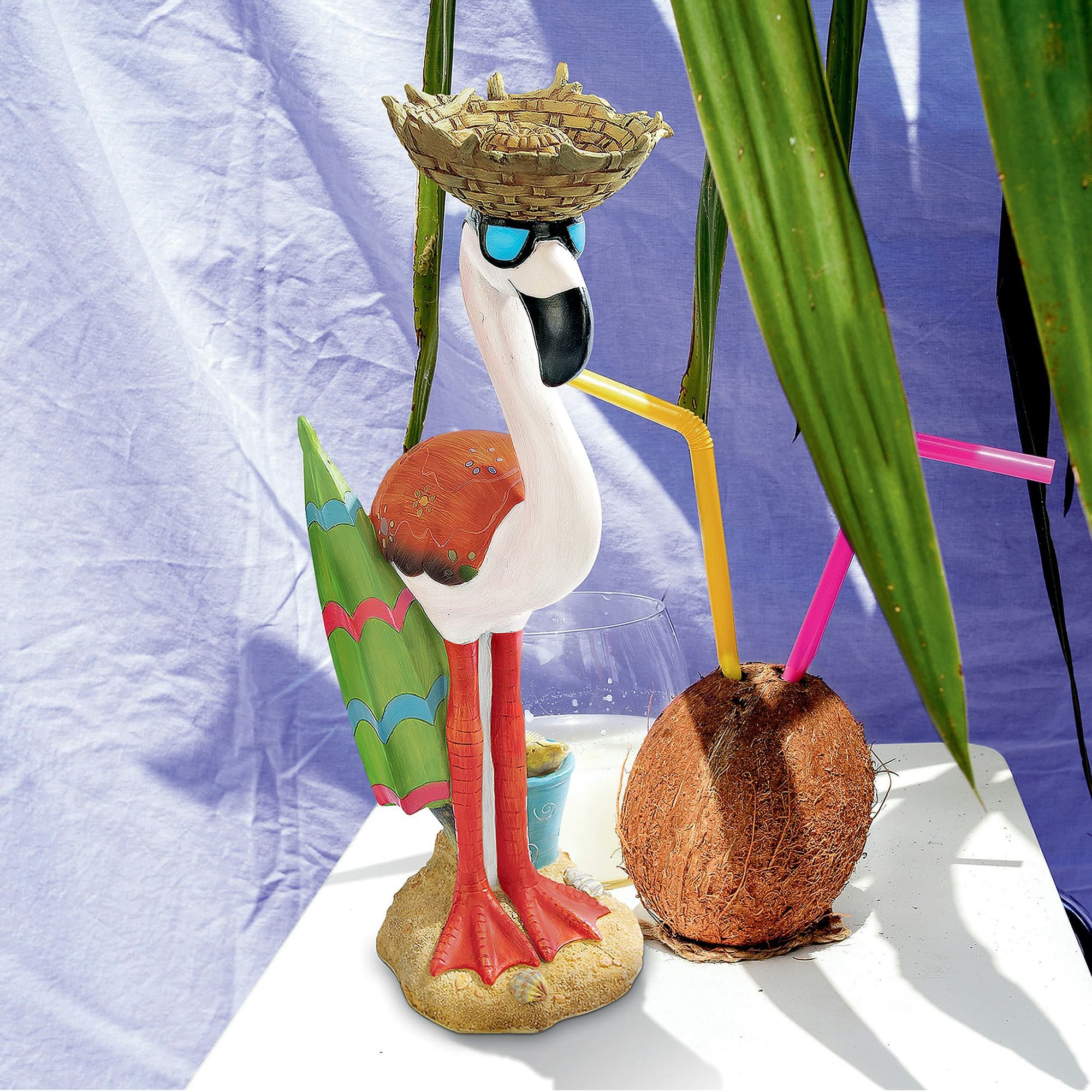 Luau Larry the Pale Pink Flamingo Garden Statue