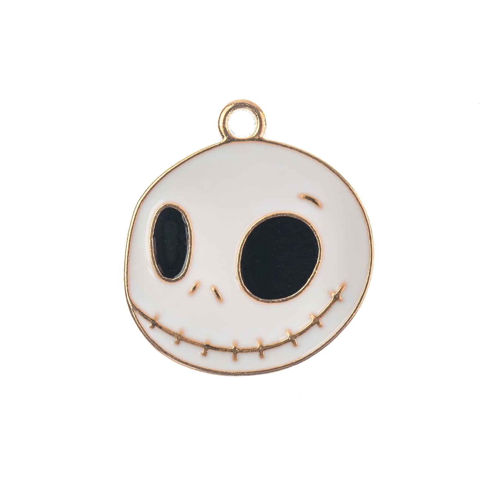 John Bead Sweet &#x26; Petite Halloween Small Happy Skeleton Ghost Face Charms, 8ct.