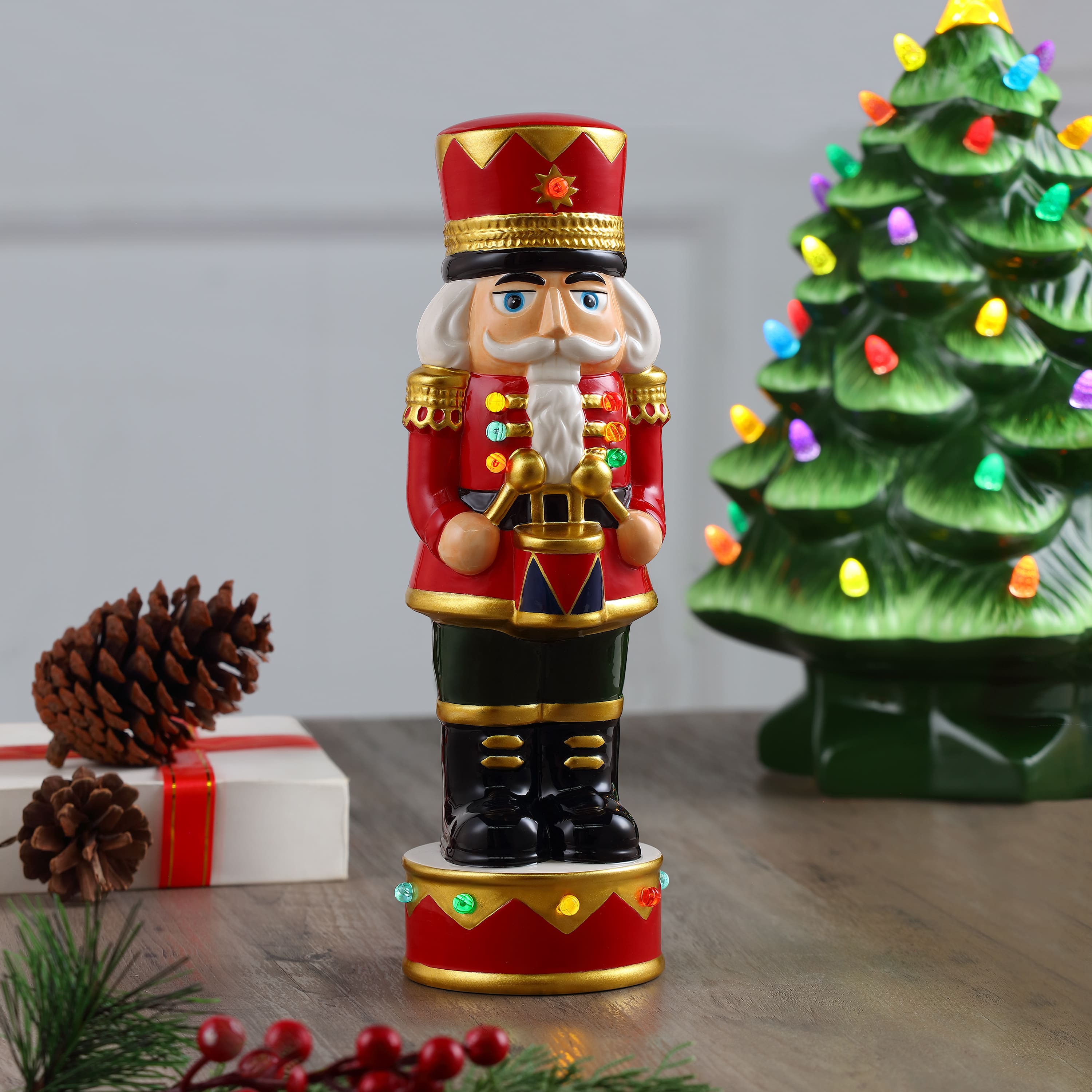 12" Ceramic Nutcracker Drummer