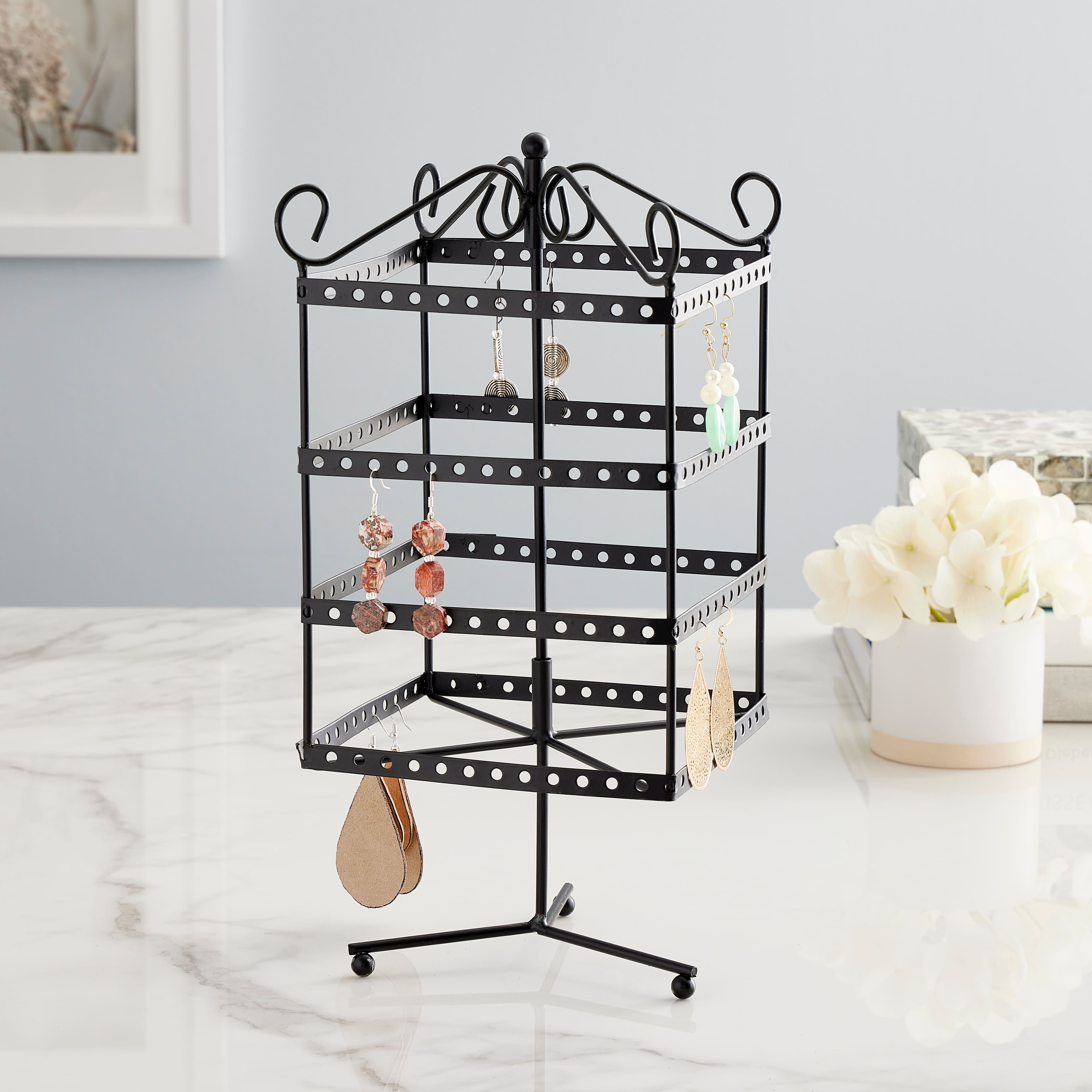 6 Pack: Black Metal Spinning Earring Rack by Bead Landing™