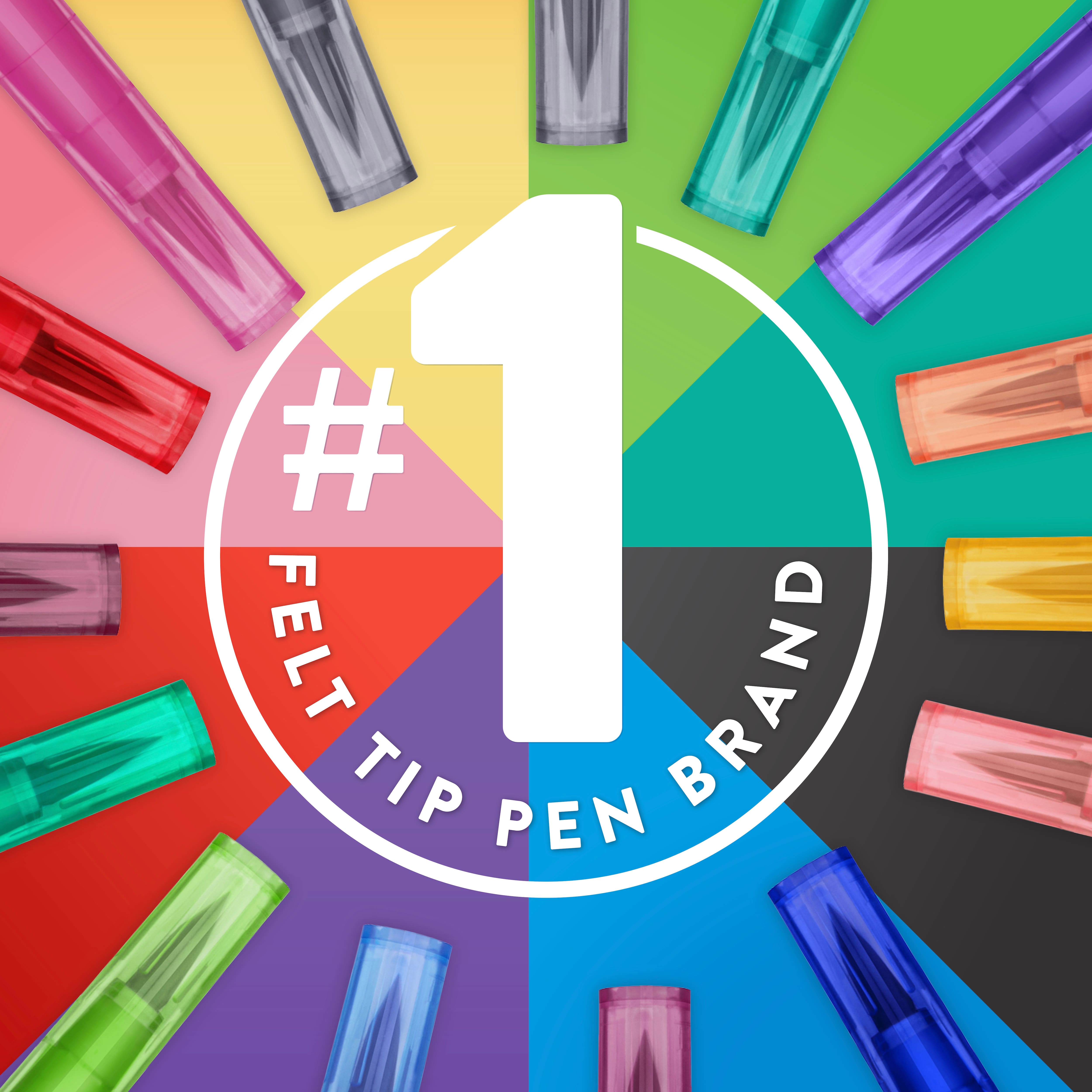 Paper Mate® Flair!® 16 Colour Brush & Medium Dual Tip Felt Pens