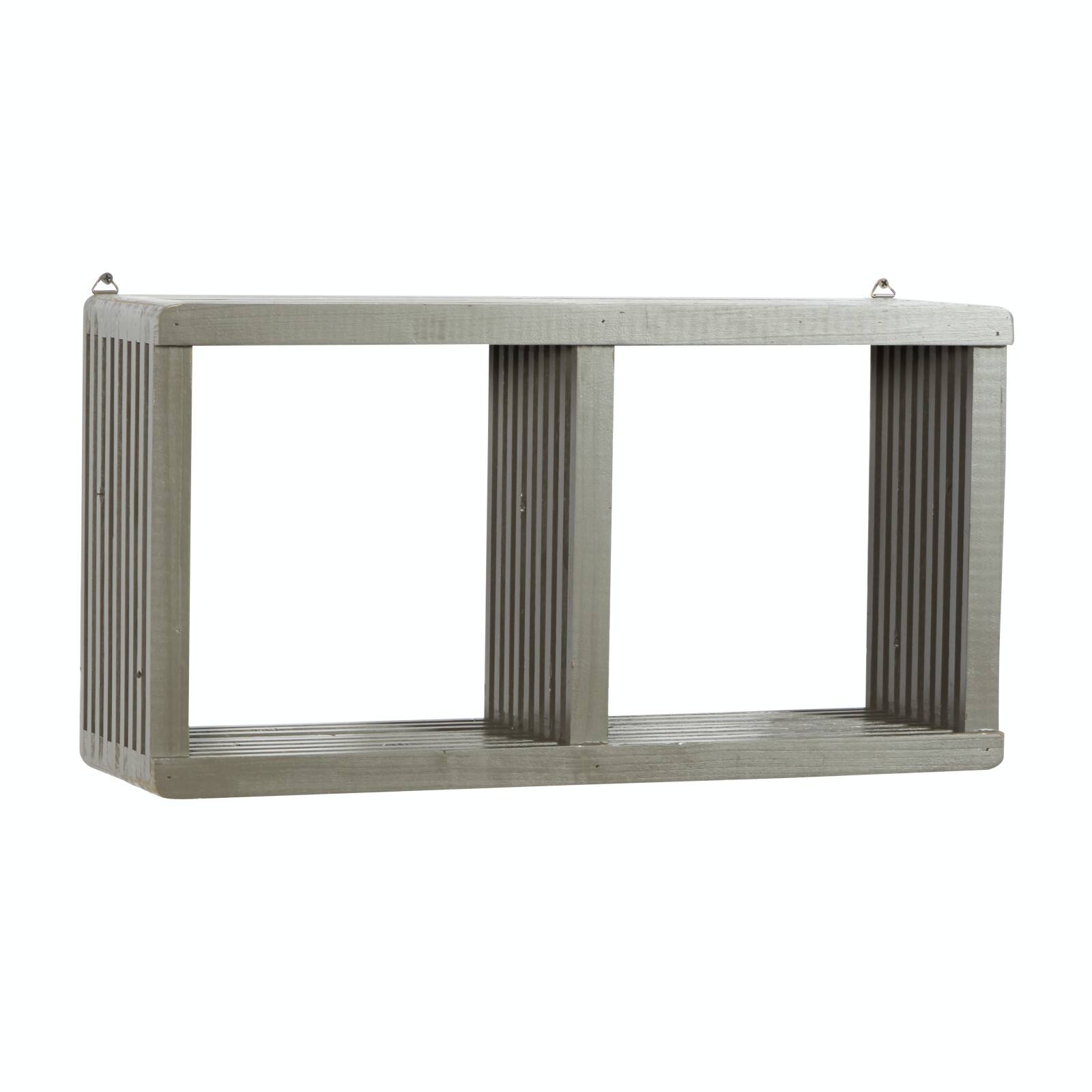Gray Wood Contemporary Wall Shelf, 12&#x22; x 23&#x22; x 7&#x22;