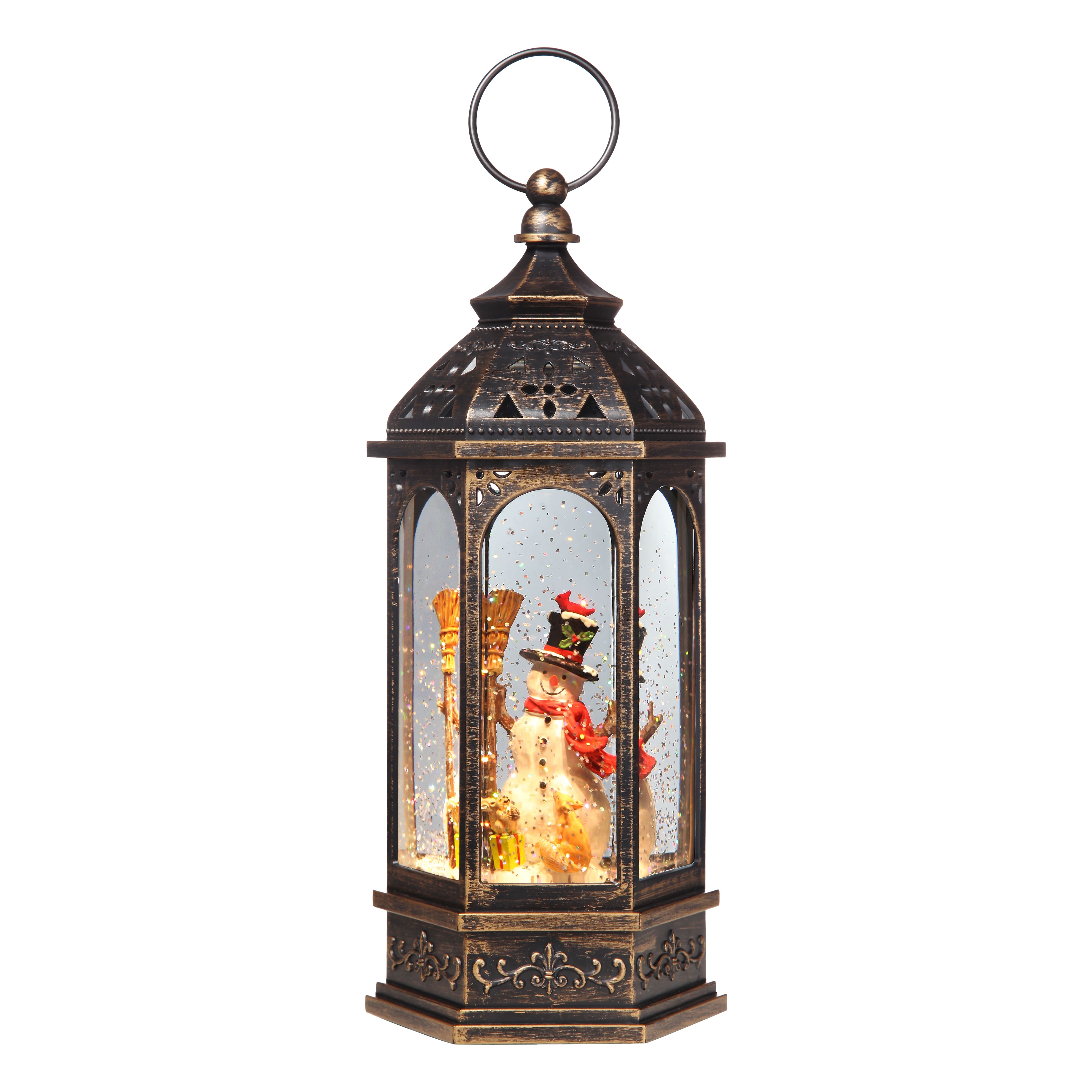 Haute Decor 11&#x22; Snowburst&#x2122; Plastic Lantern with Snowman