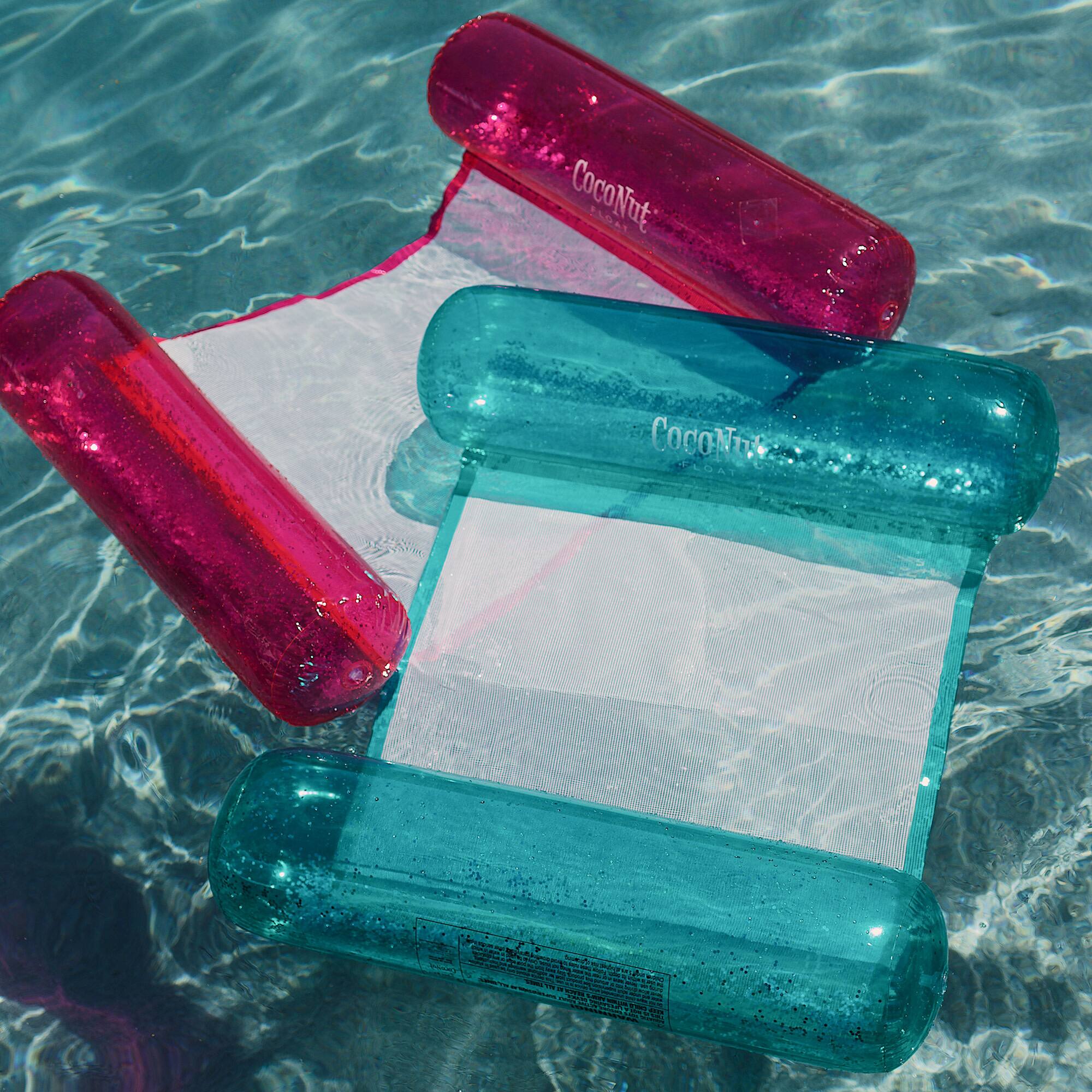 CocoNut Float 4ft. Aqua Glitter Hammock Pool Lounger