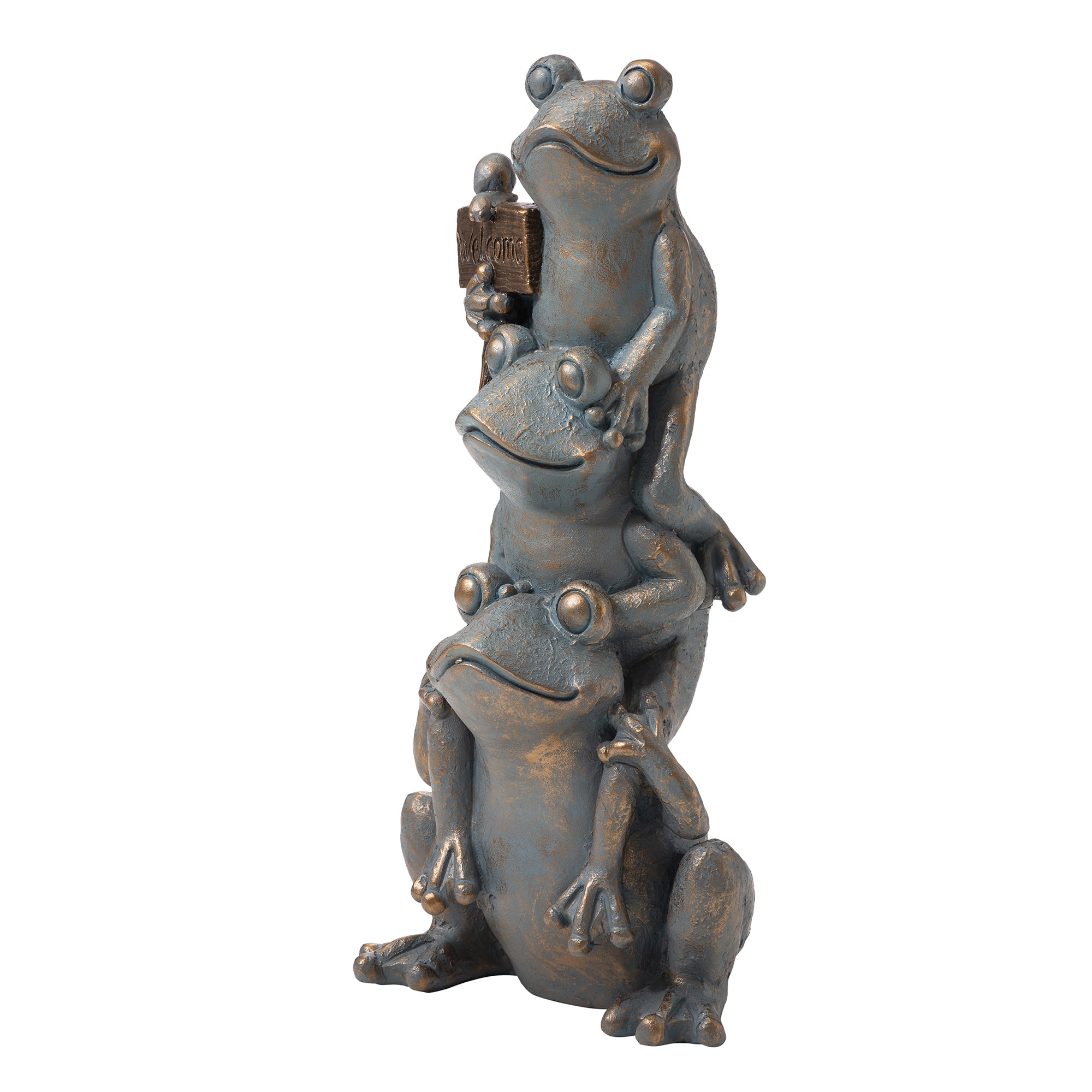 Glitzhome&#xAE; 28&#x22; Bronze Stacked Frog Statue