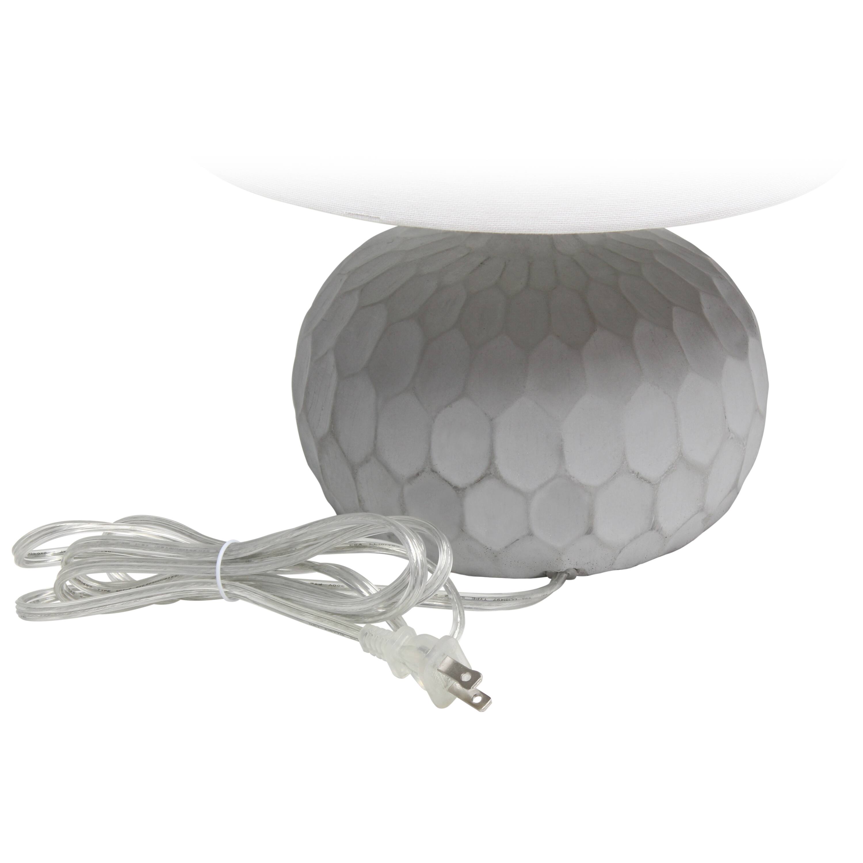 Lalia Home 19" Concrete Thumbprint Table Lamp with White Fabric Shade