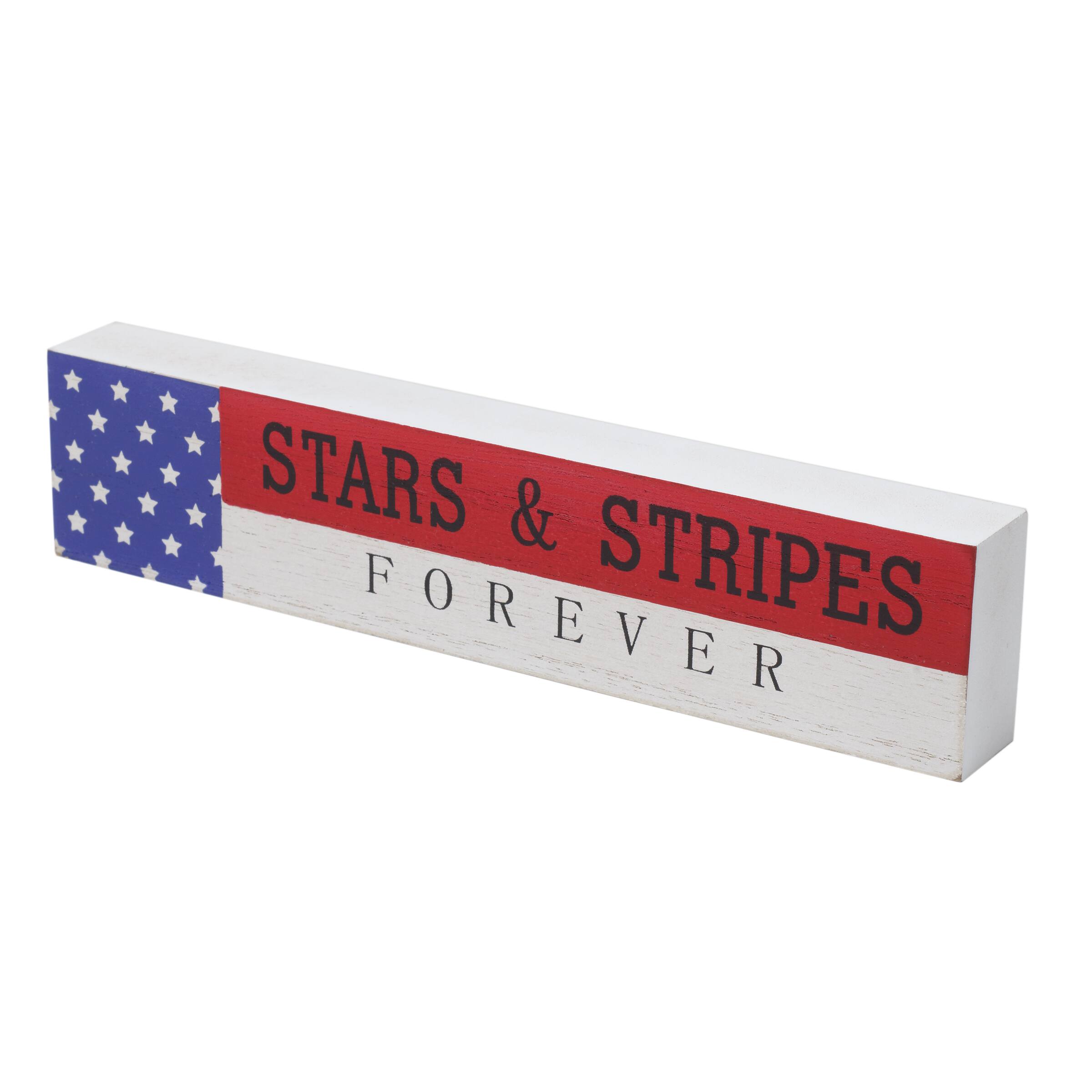 7&#x22; Patriotic Stars &#x26; Stripes Forever Tabletop D&#xE9;cor