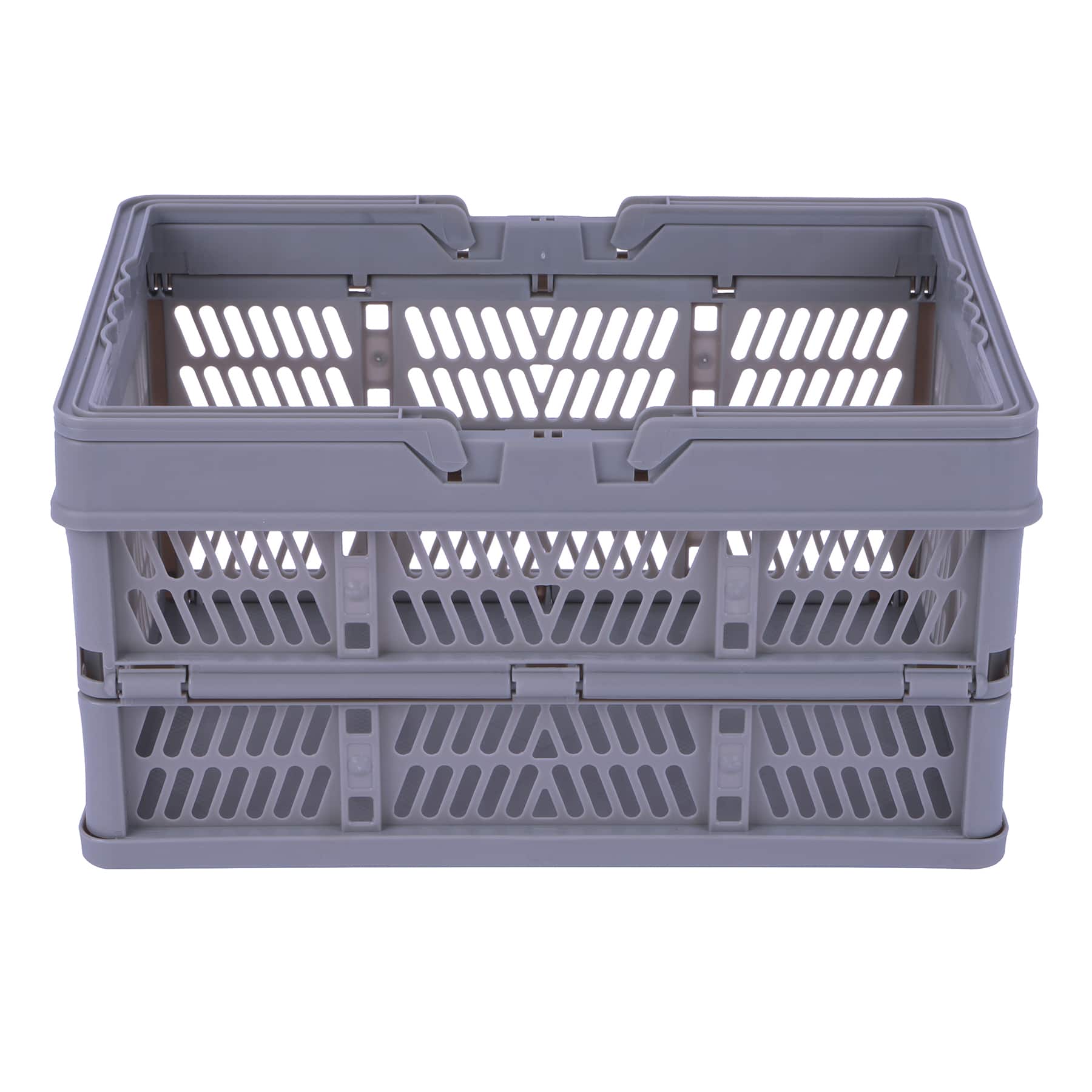 Grey Collapsible Plastic Storage Crate by Simply Tidy®