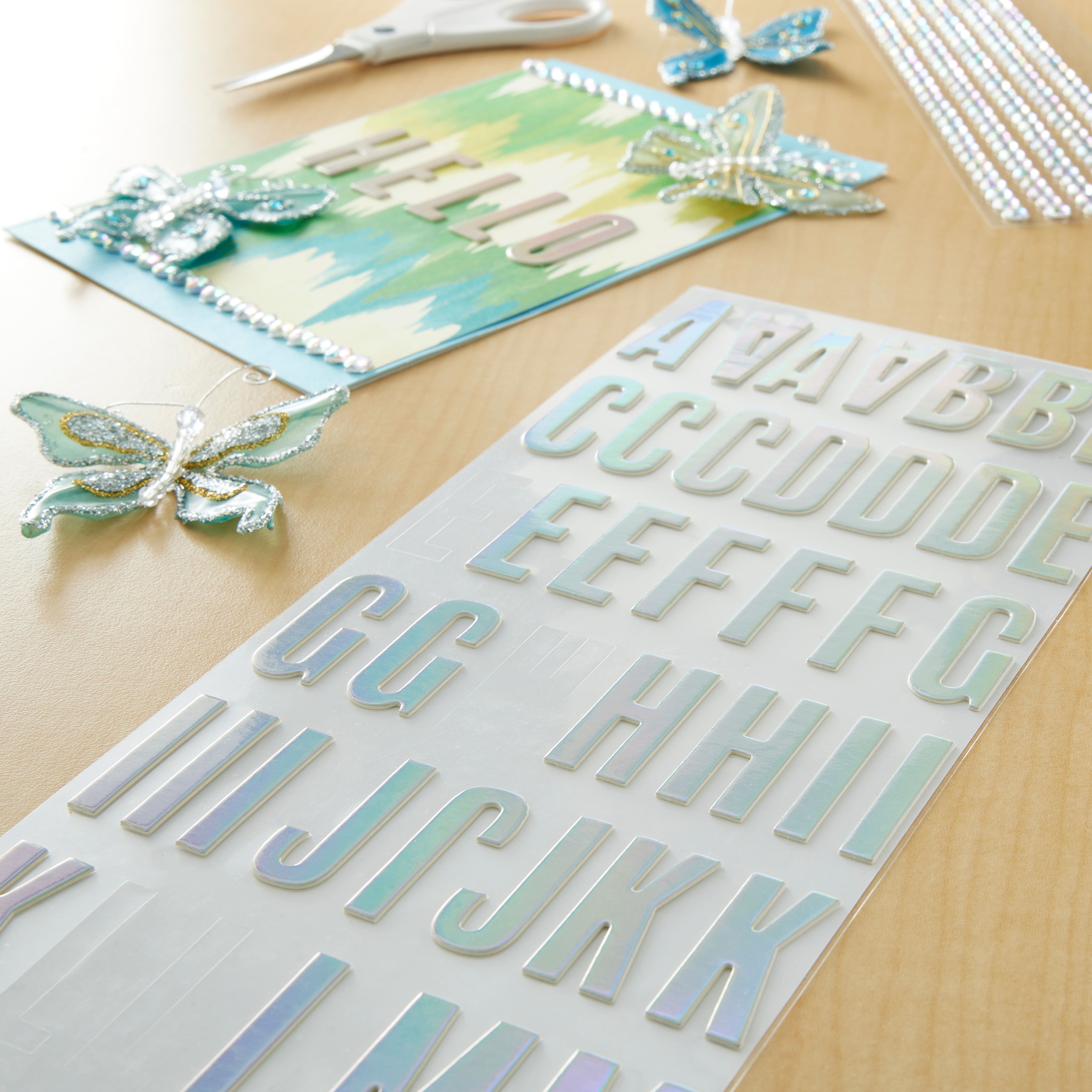 12 Packs: 99 ct. (1,188 total) Iridescent Foil Alphabet Stickers by Recollections&#x2122;