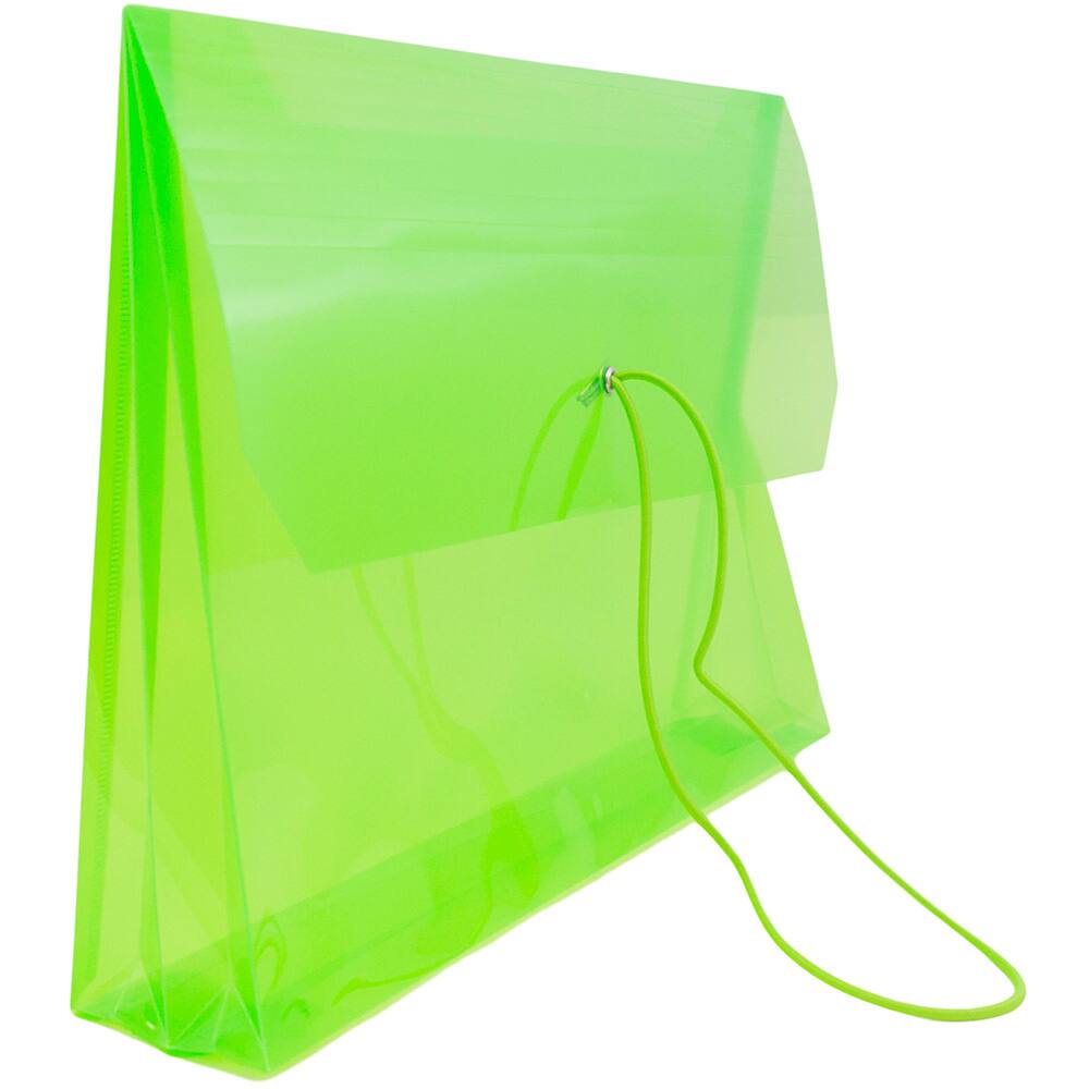 JAM Paper 9.75&#x22; x 13&#x22; Plastic Elastic Band Closure Expansion Envelopes, 12ct.