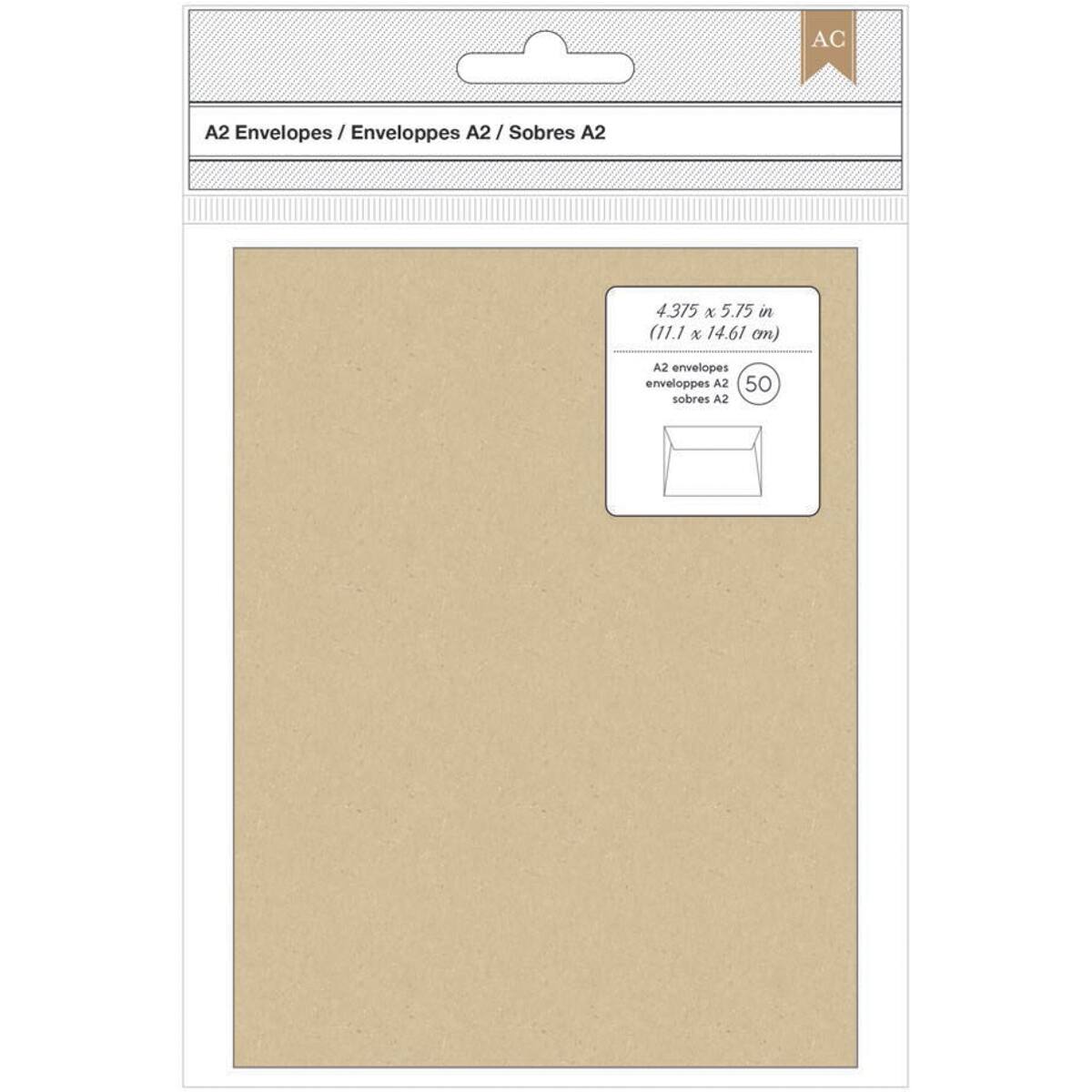 American Crafts&#x2122; A2 Kraft Envelopes, 50ct.