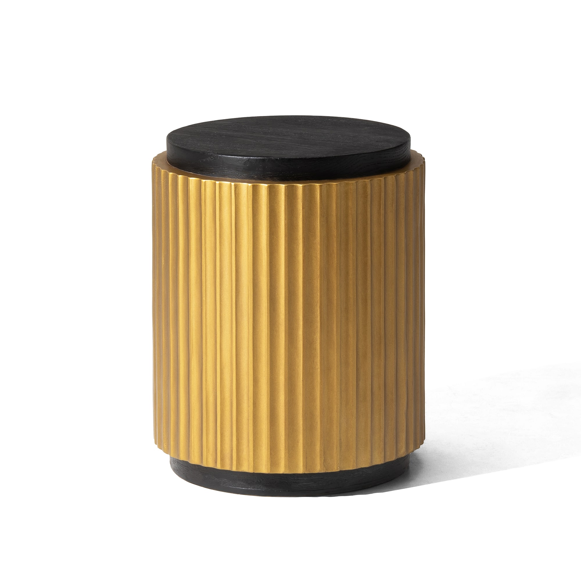 Glitzhome&#xAE; 17.5&#x22; Antique Gold Fluted Side Table