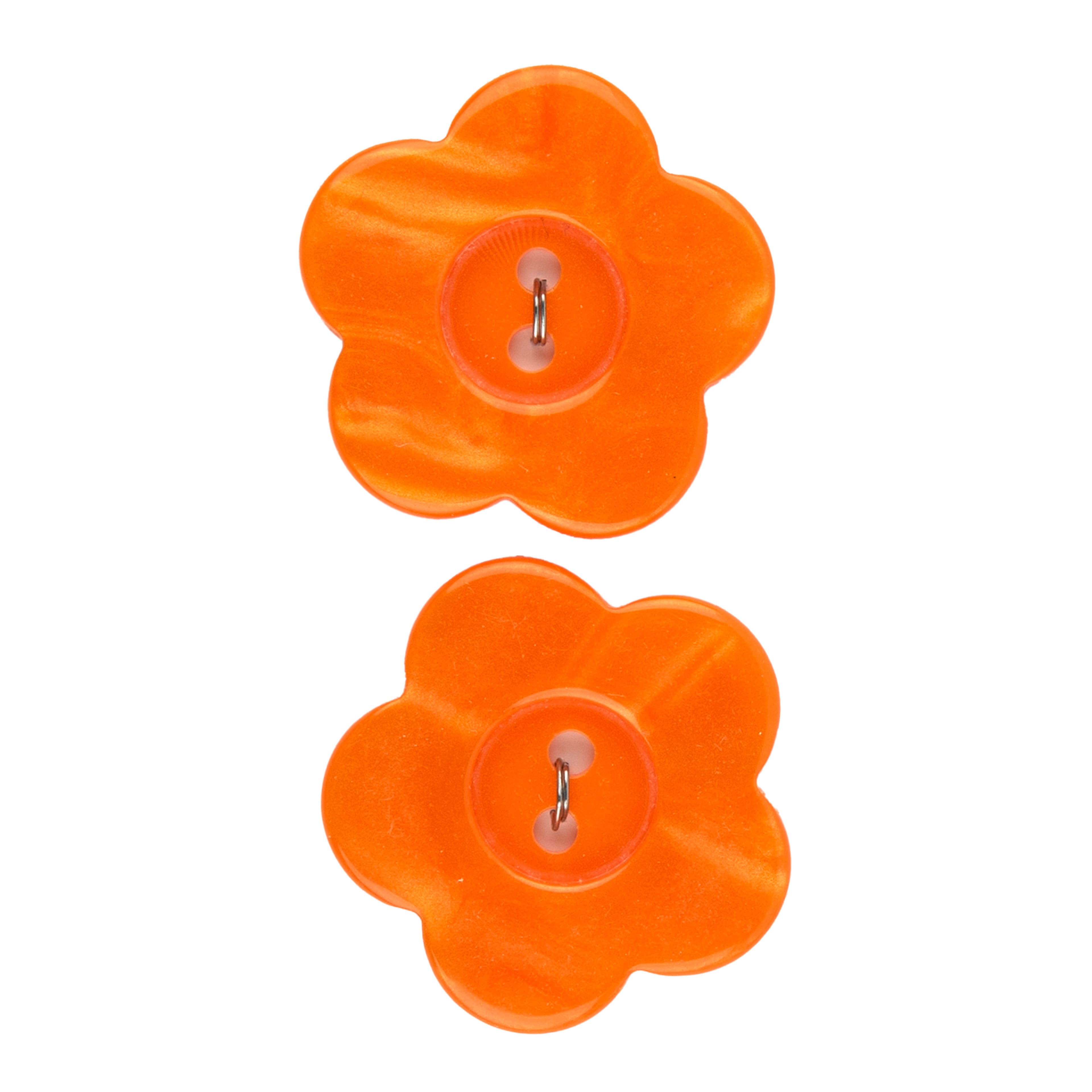 Spectrum Warm 1&#x22; Orange Flower Buttons, 2ct.