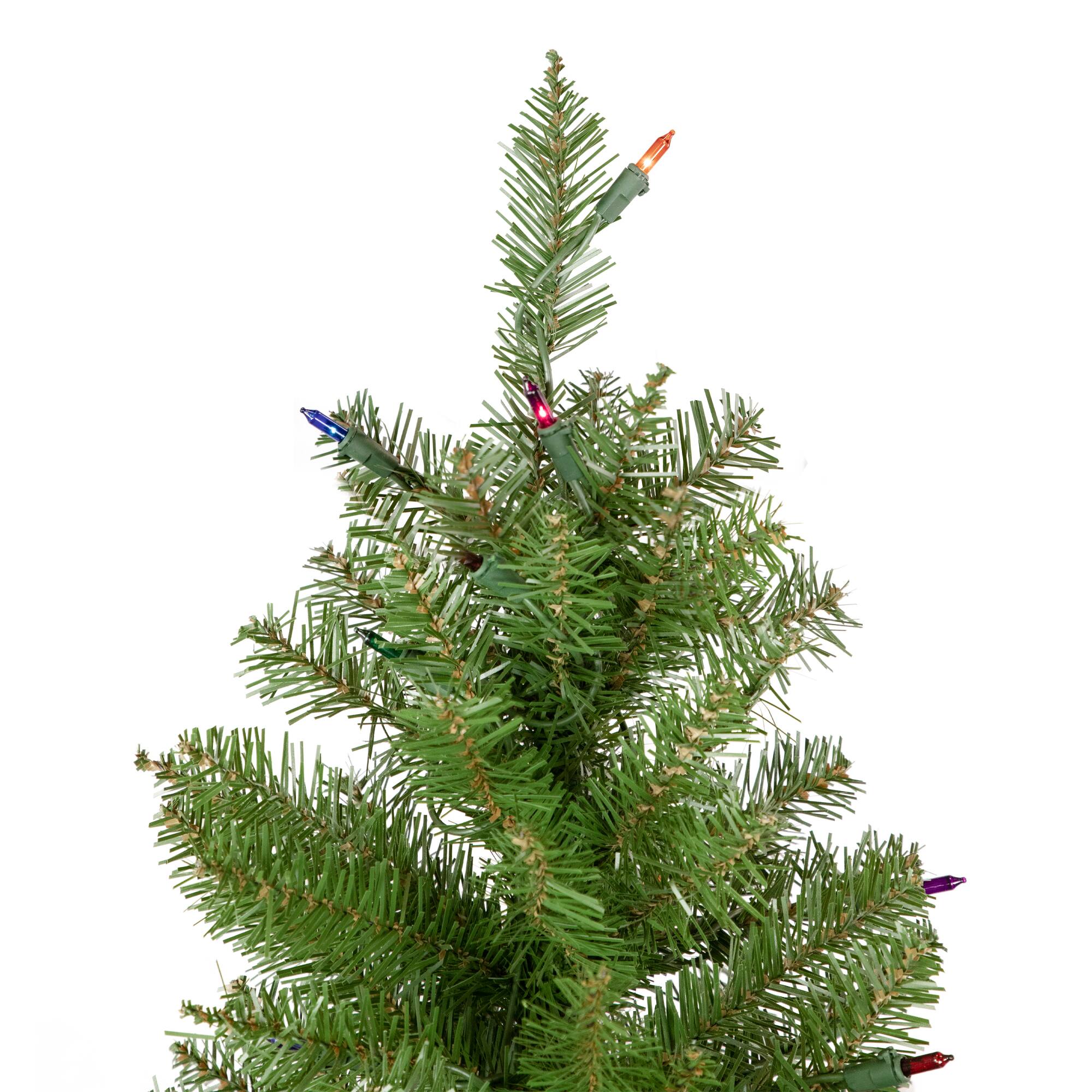 6.5ft. Pre-Lit Silver Lake Fir Artificial Christmas Tree, Multicolor Lights