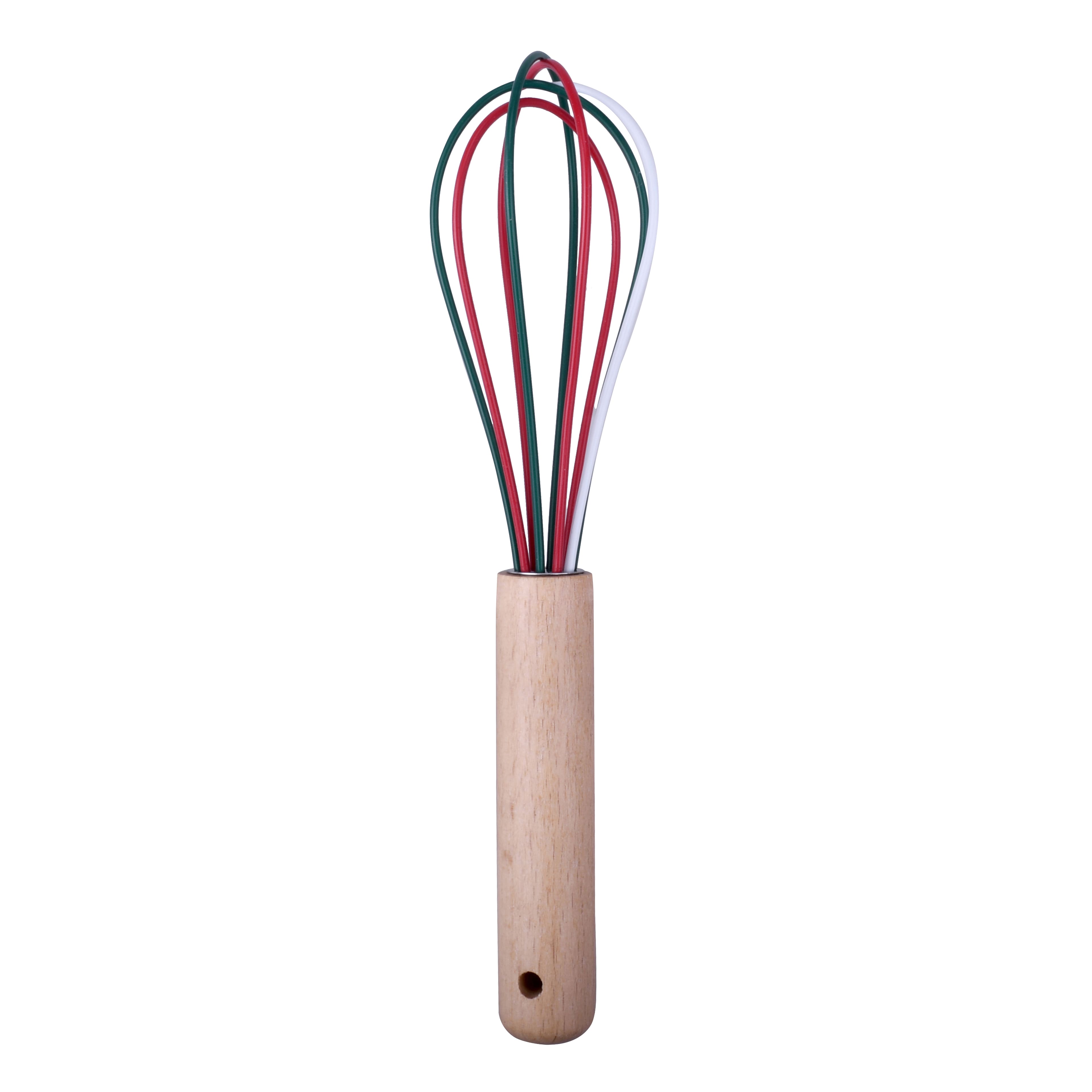 8&#x22; Mini Red, White &#x26; Green Silicone Whisk by Celebrate It&#xAE; 