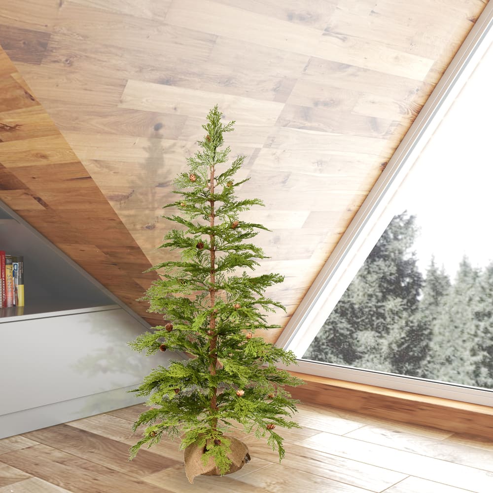 48&#x22; Unlit Cedar Pine Artificial Christmas Tree
