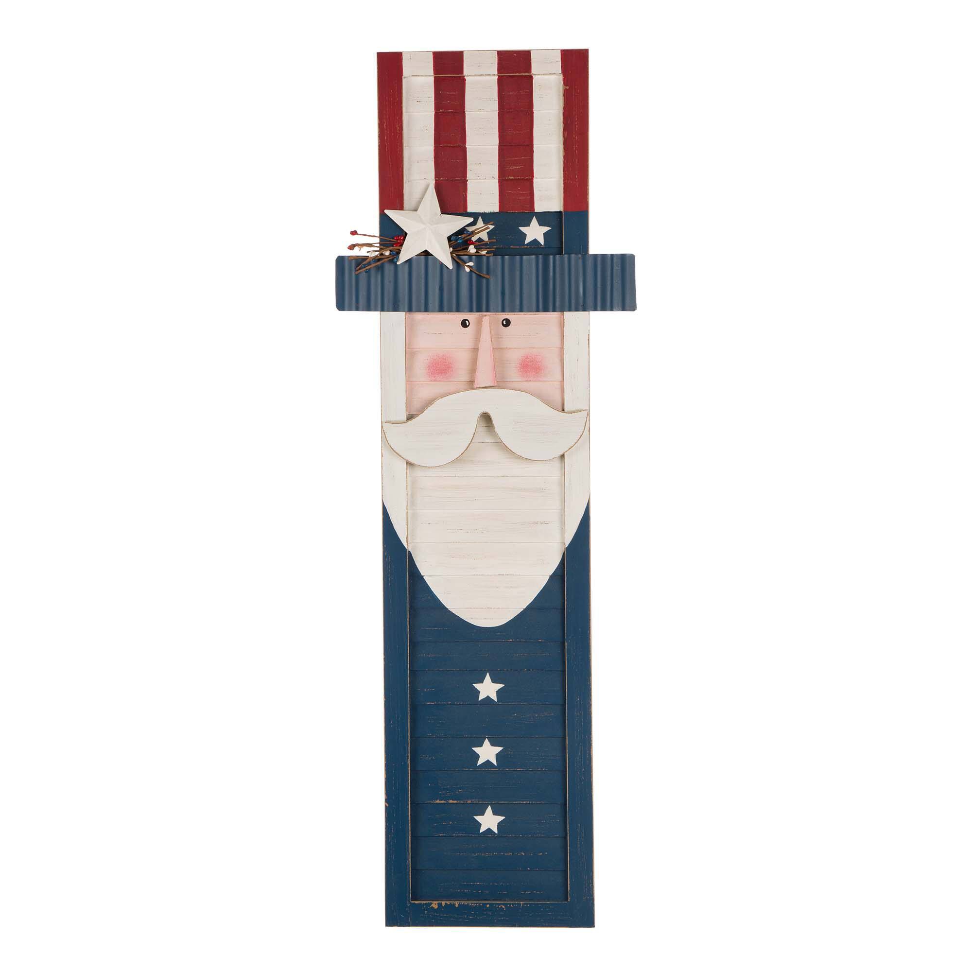 Glitzhome® 36" Patriotic Uncle Sam Porch Sign