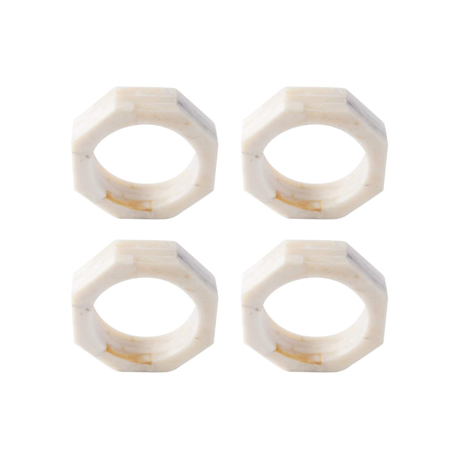 Hello Honey&#xAE; Cream Octagon Napkin Rings, 4ct.