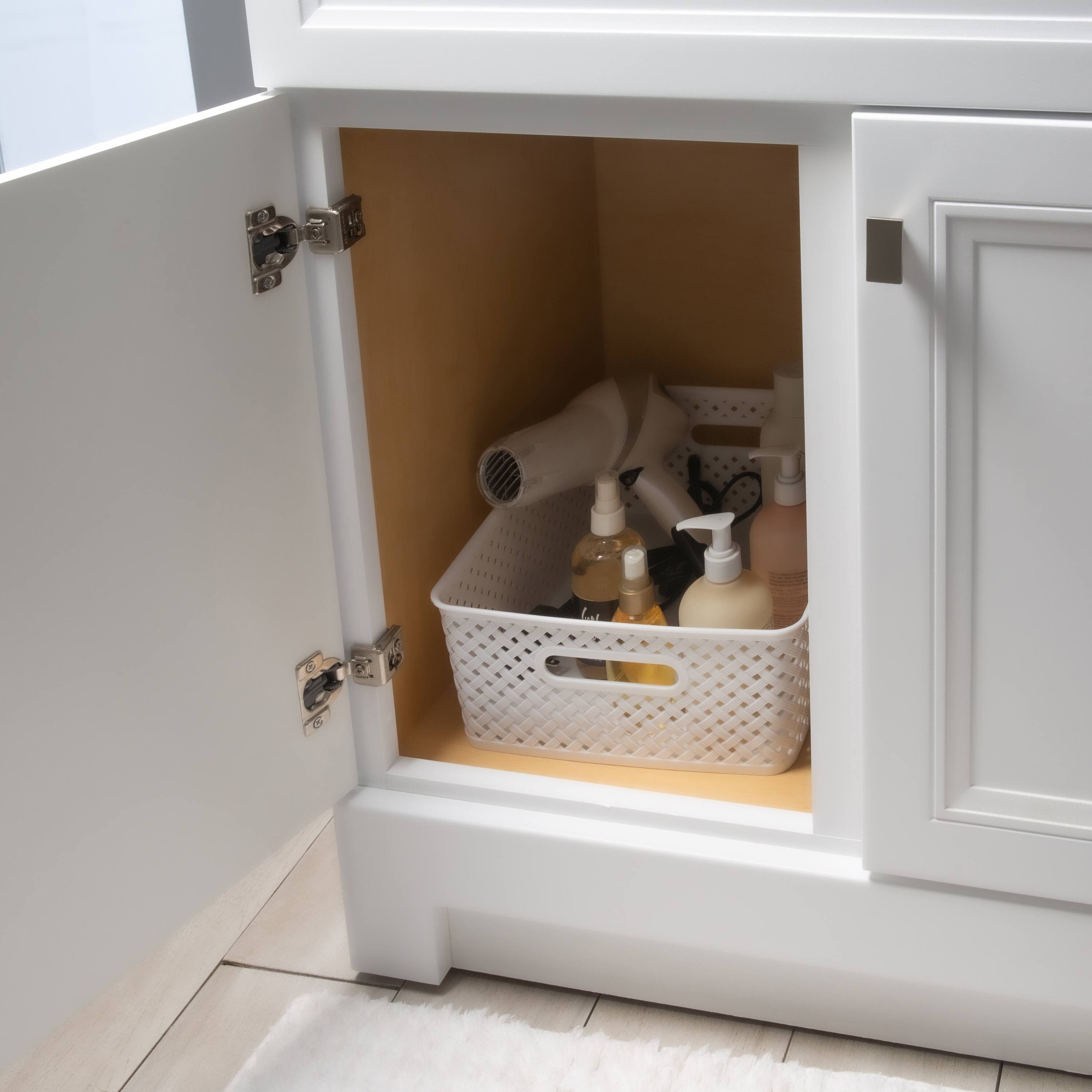 Simplify Medium Resin Wicker Storage Bin