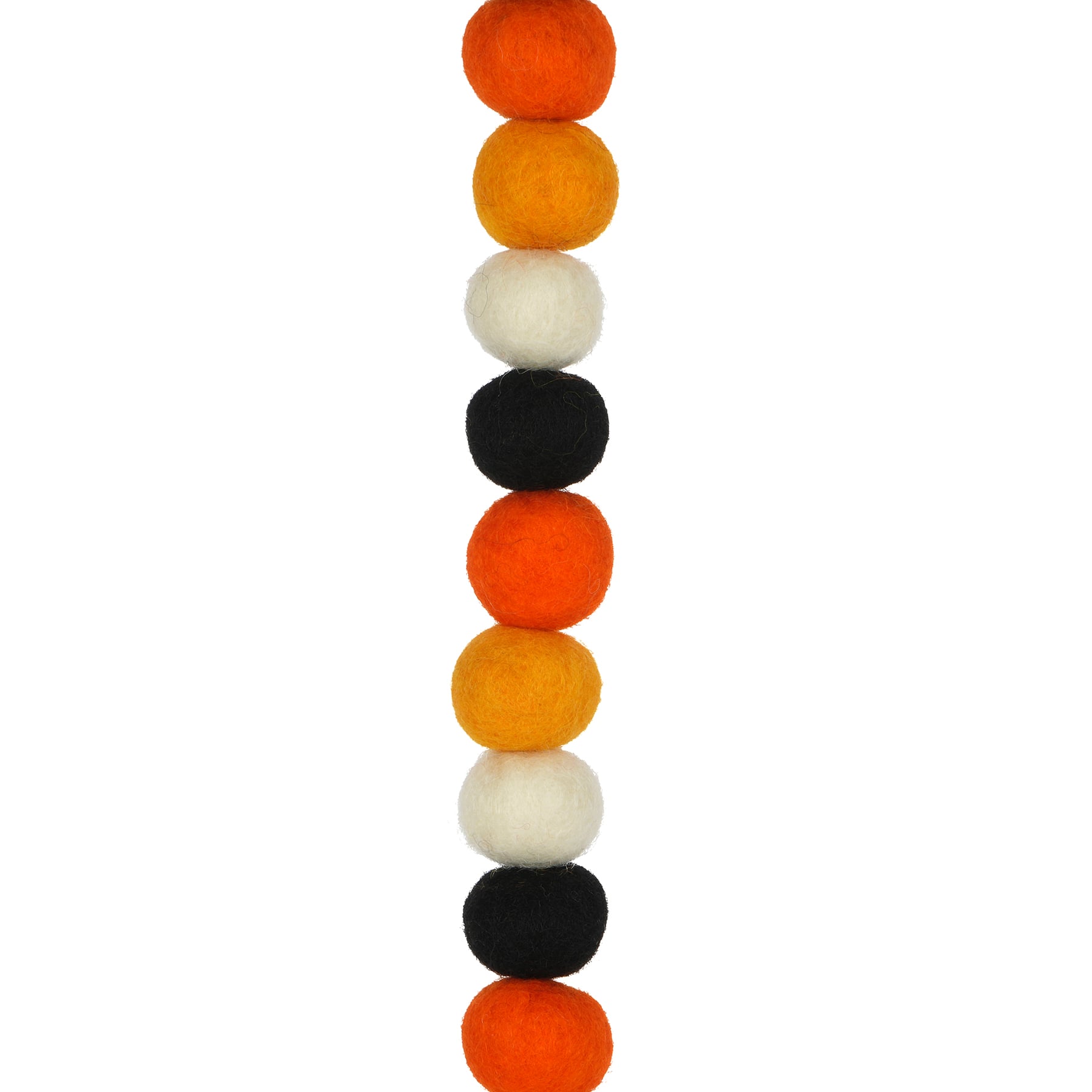 6ft. Orange, Black &#x26; White Felt Pom Pom Garland by Ashland&#xAE;