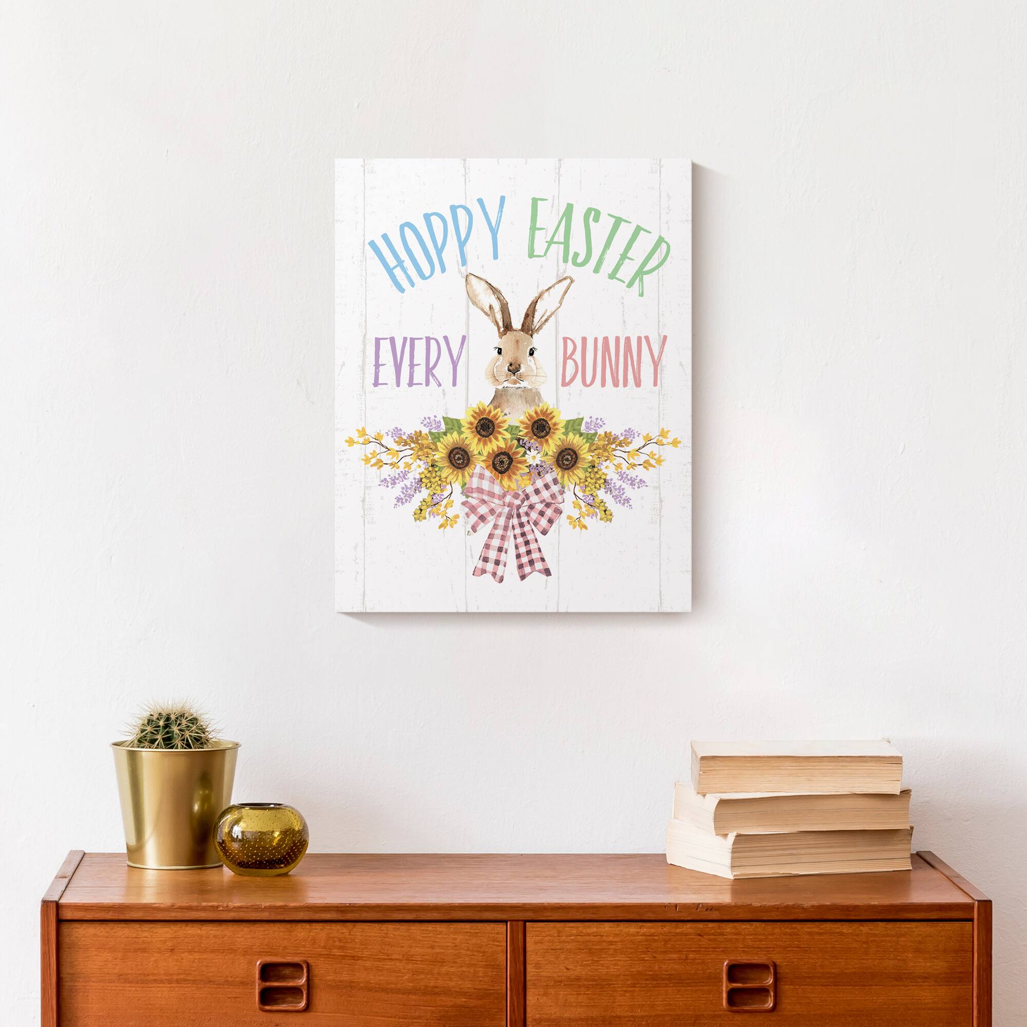 Hoppy Easter Every Bunny 11" x 14" Canvas Wall Art