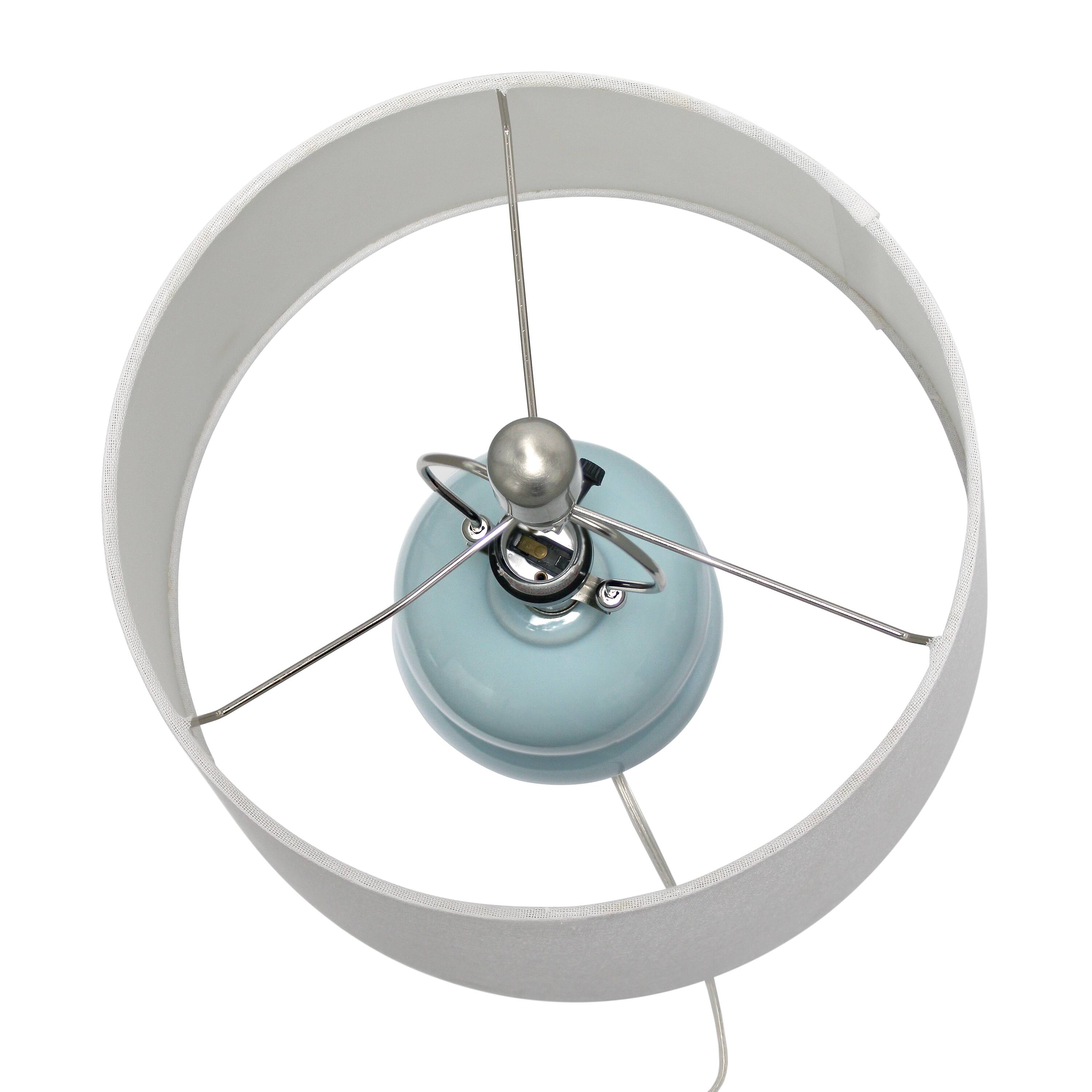 Lalia Home 21&#x22; Light Blue Dual Orb Table Lamp with Fabric Shade
