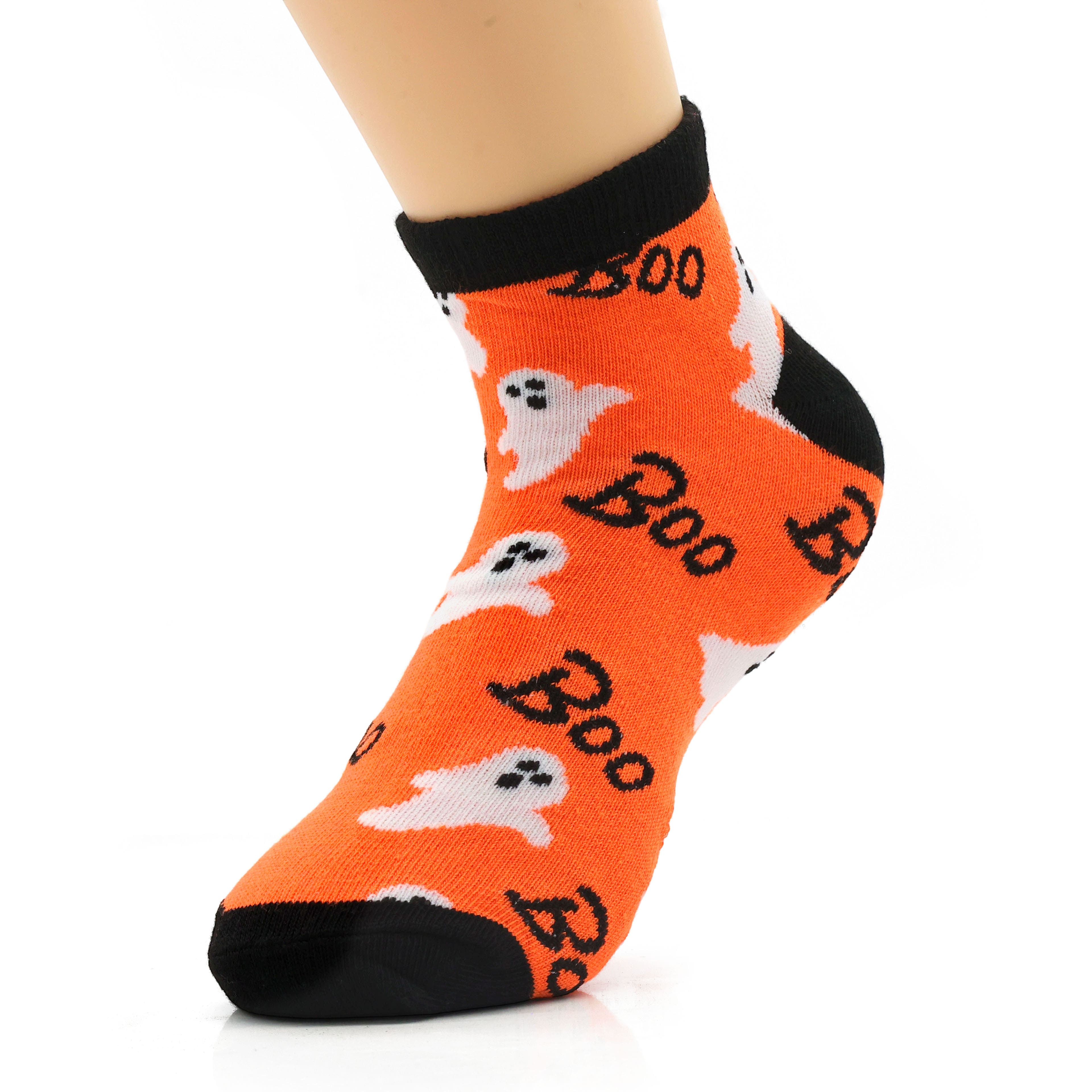 Orange Boo Ghost Adult Ankle Socks by Celebrate It&#x2122;