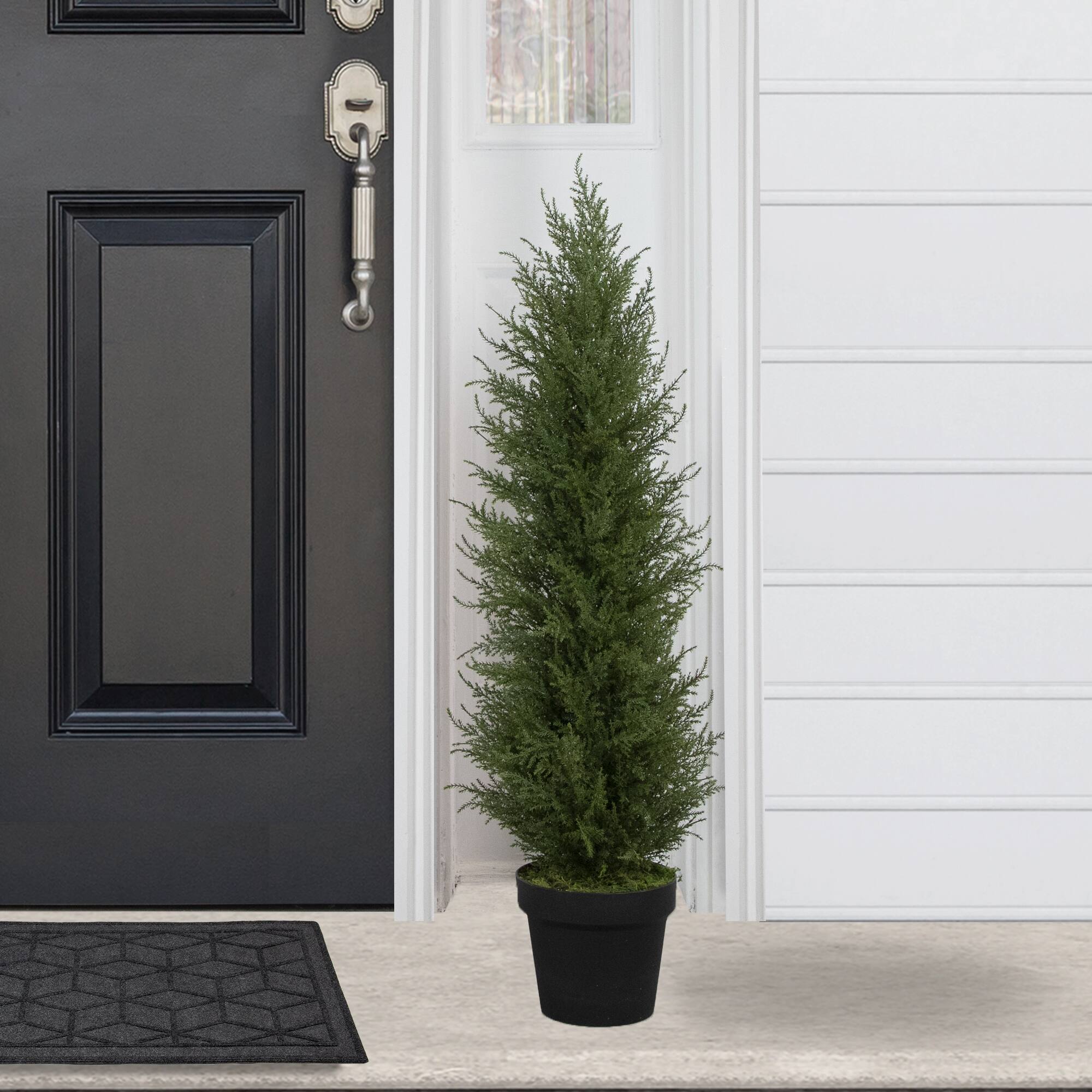 3ft. Unlit Artificial Cedar Pine Petite Arborvitae Tree in Round Pot