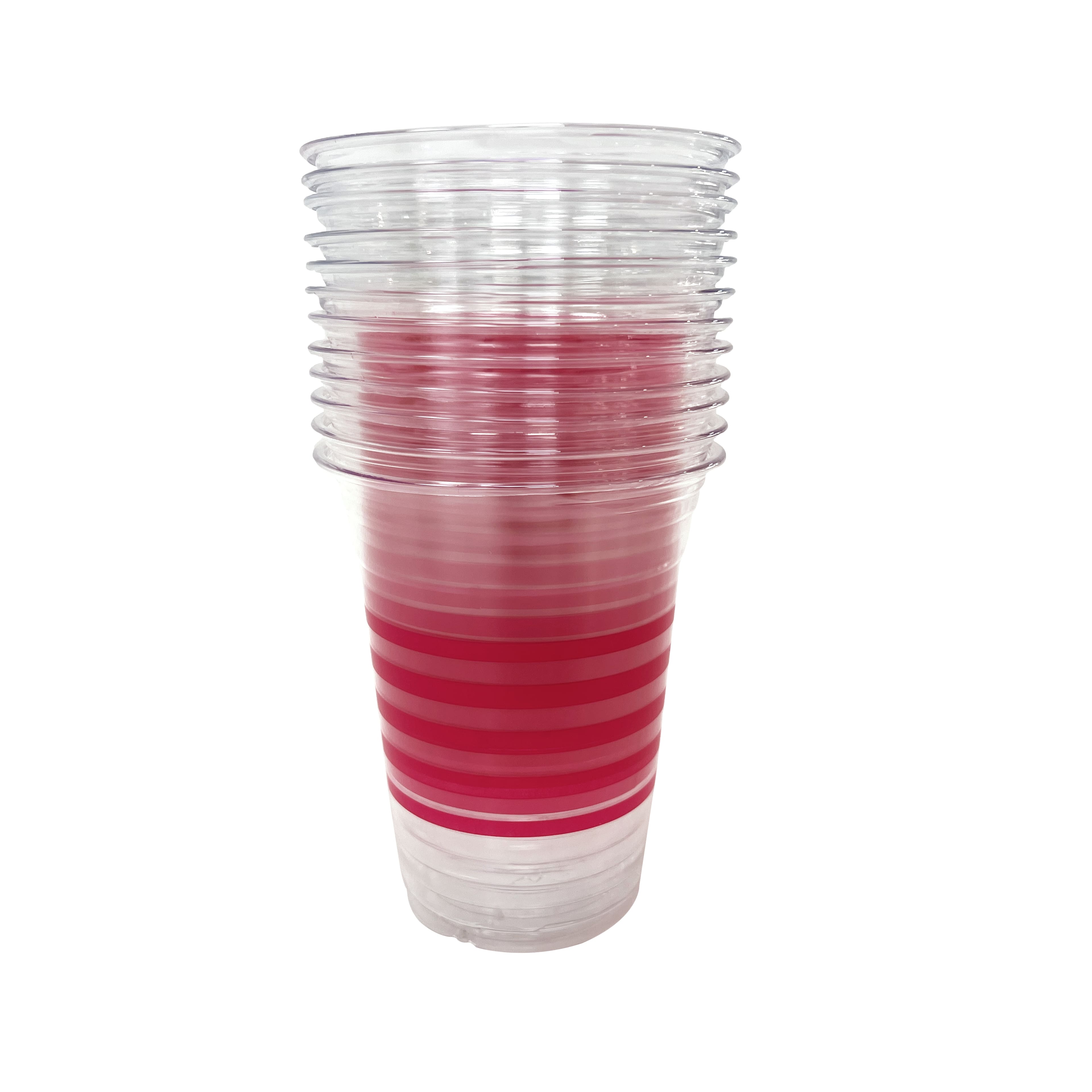 16oz. Red, White &#x26; Blue Stripes Plastic Cups, 12ct. by Celebrate It&#x2122;