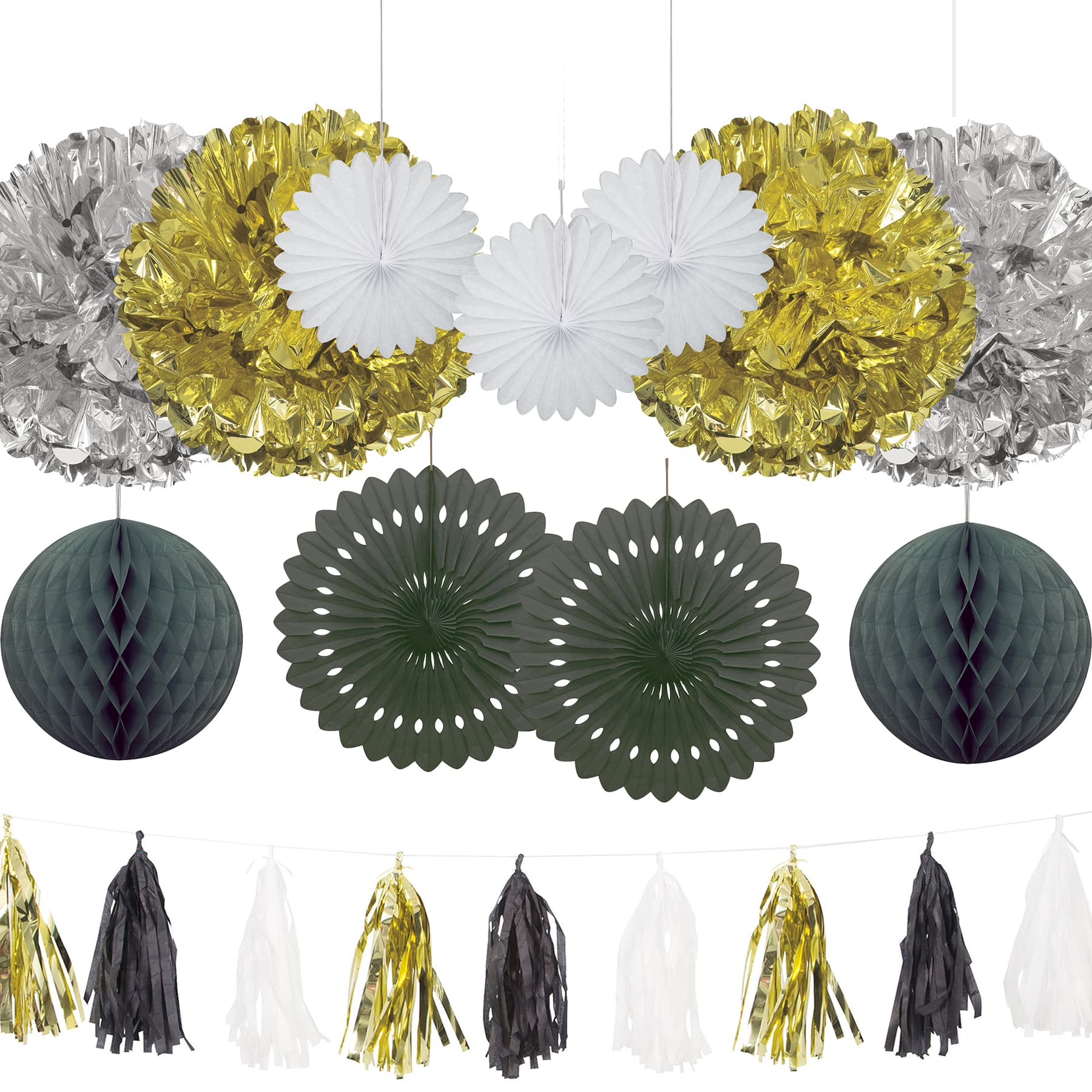 Black Gold And Silver Party Kit Black Silver Gold Party Decorations
