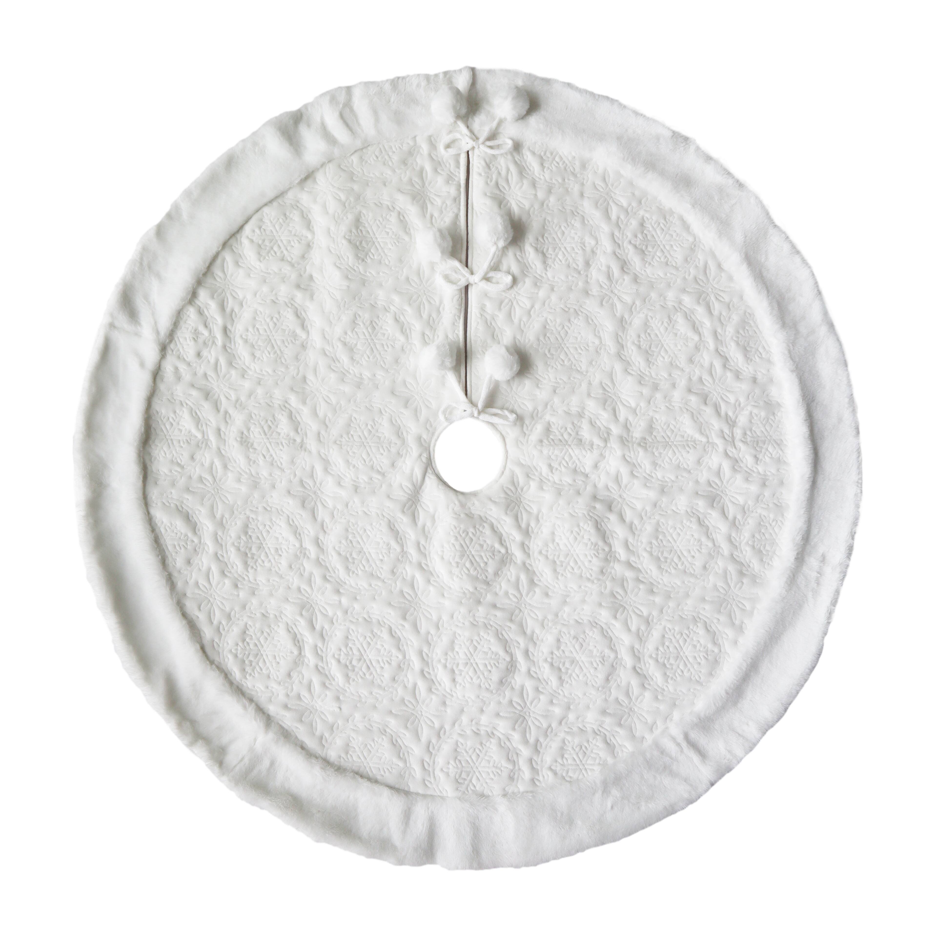 48" White Faux Fur Tree Skirt by Ashland® Tree Skirts, Stands