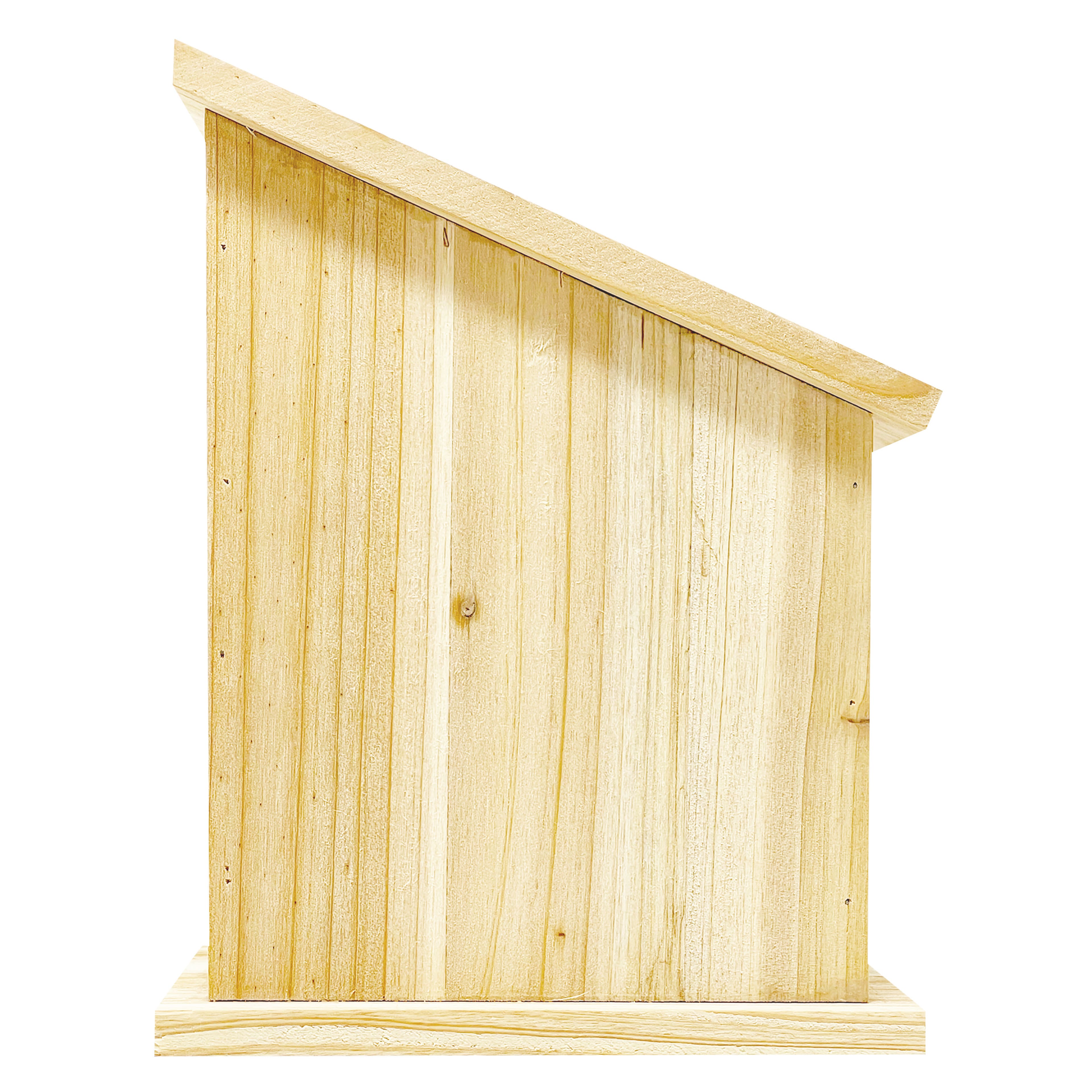 8" Unfinished Wood Modern Side Angle Birdhouse
