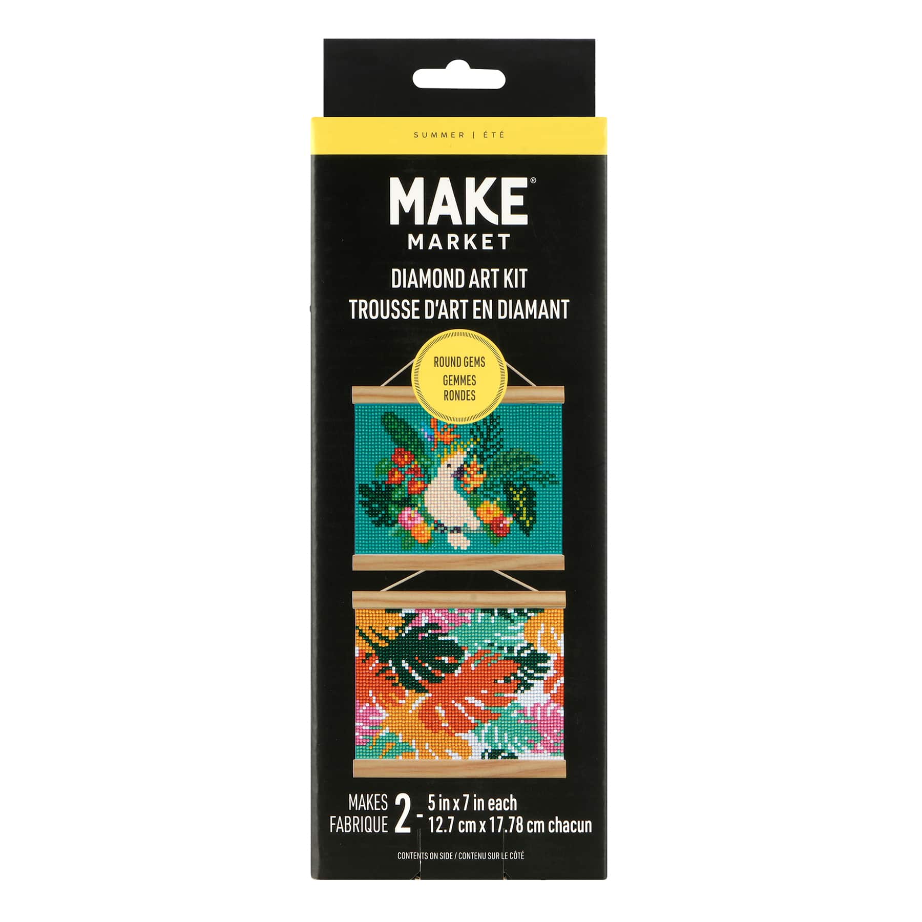 Cockatoo & Palm Leaf Diamond Art Kit with Frames by Make Market®