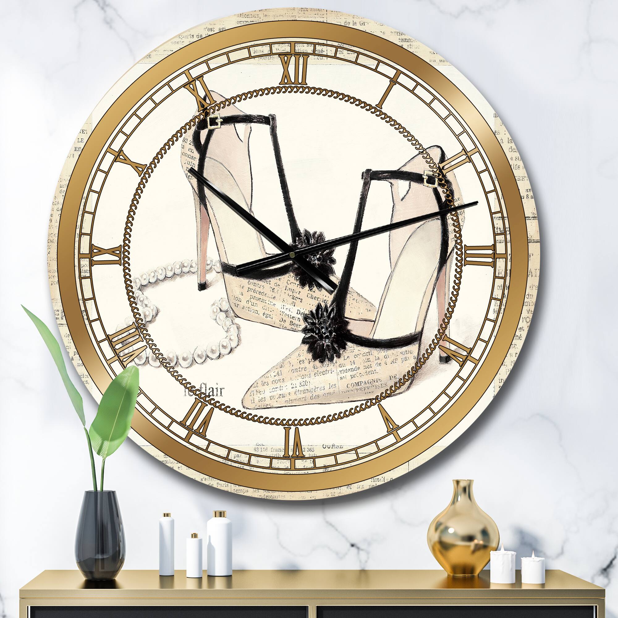 Designart Chic Glam Closet III Glam Wall Clock