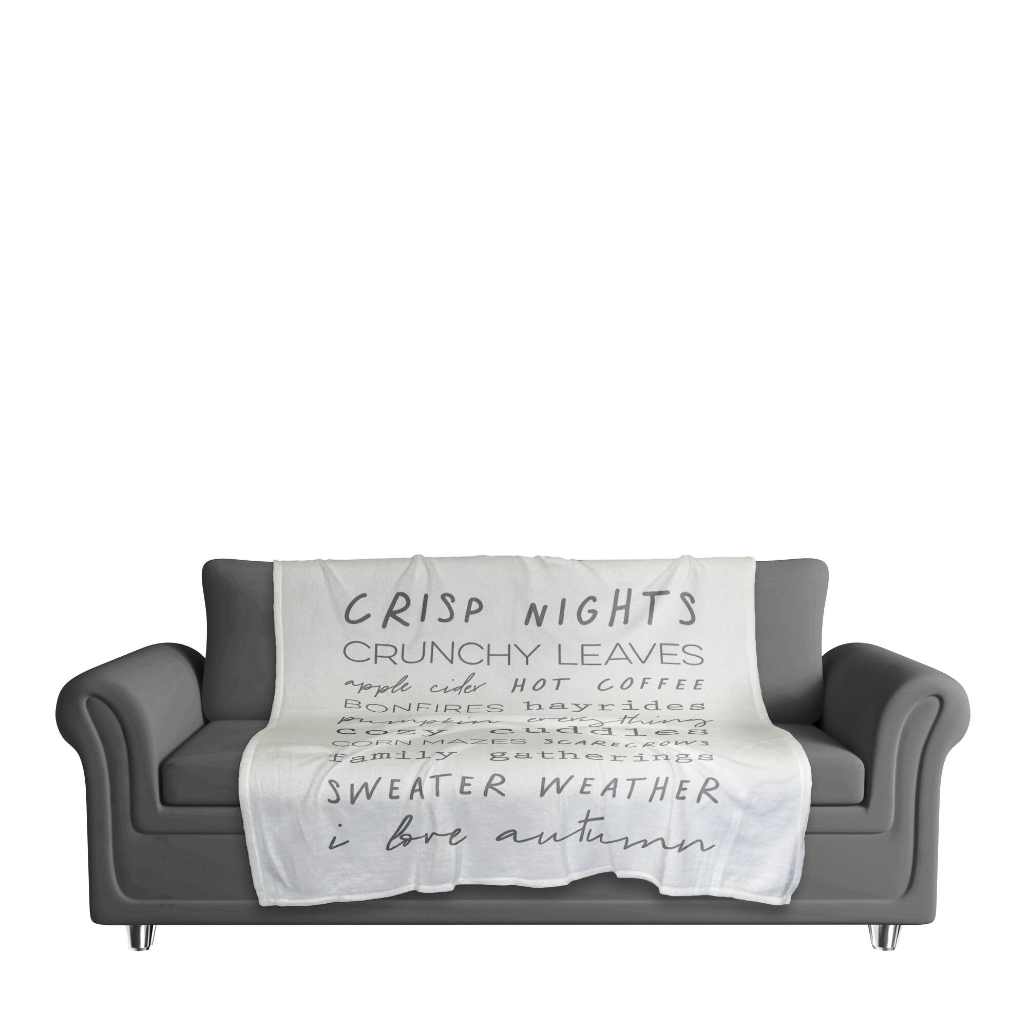 Off-White Autumn Words Fleece Blanket