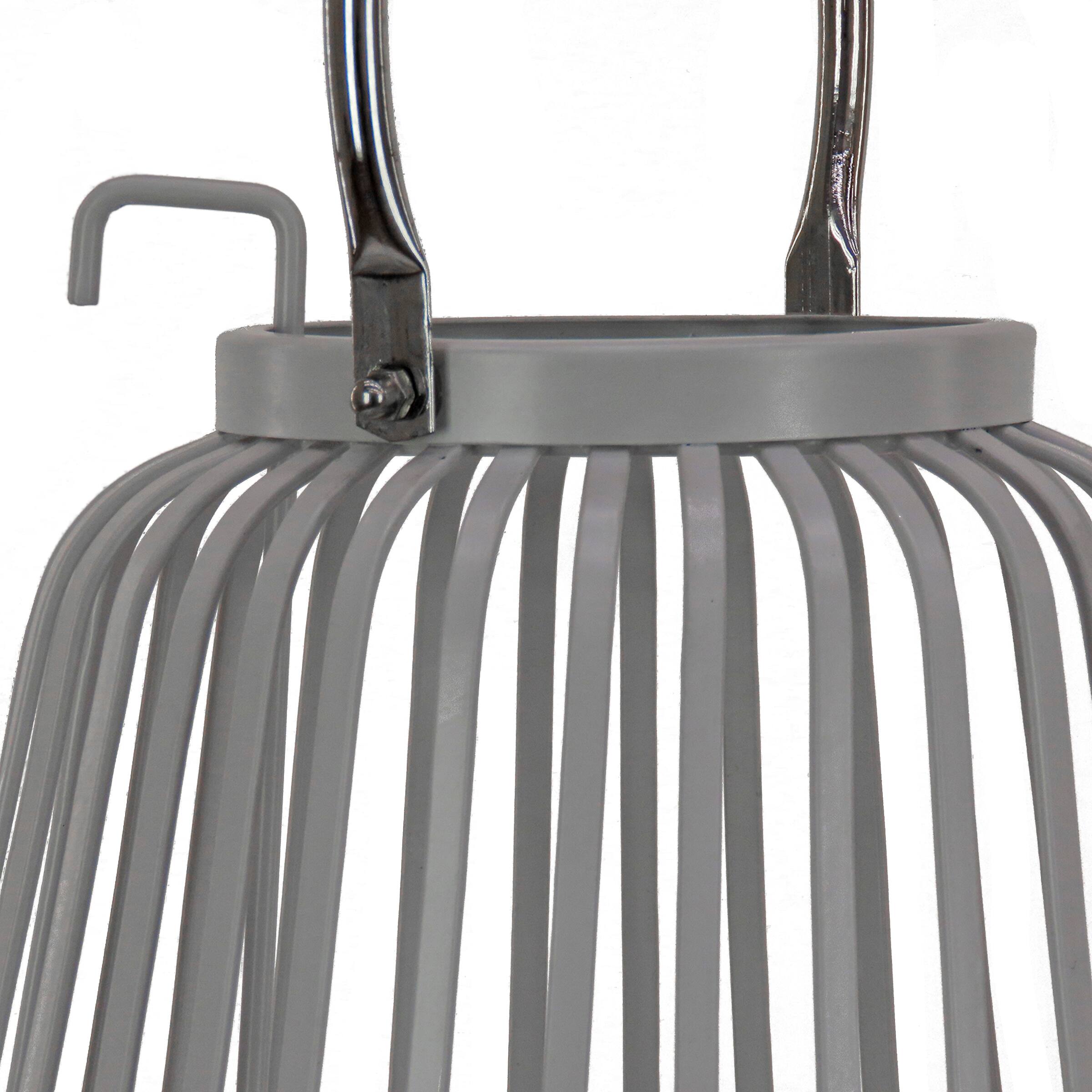 Glacier Gray Ribbed Candle Lantern