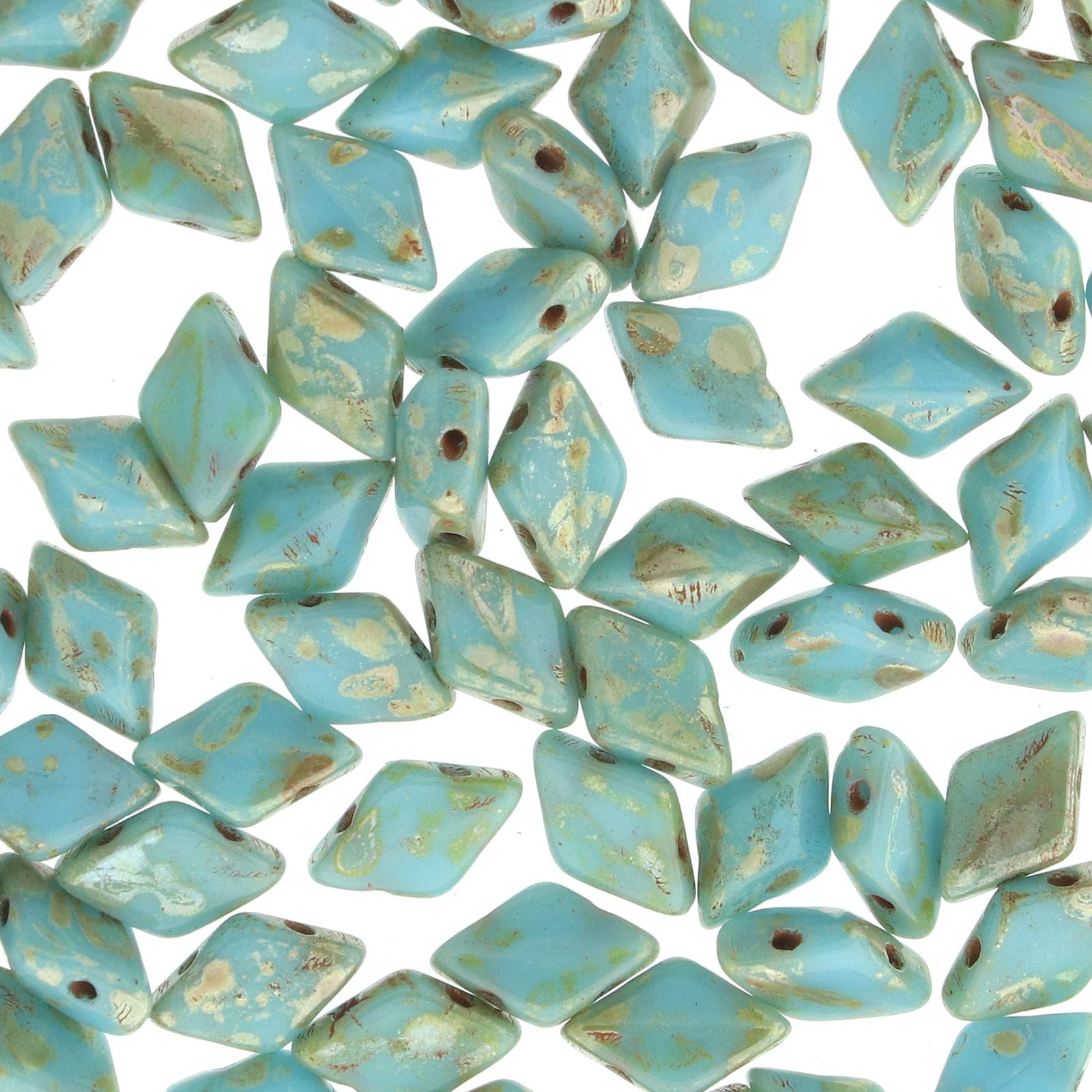 The Beadsmith® GemDuo 2-Hole Czech Glass Diamond Beads, 8mm