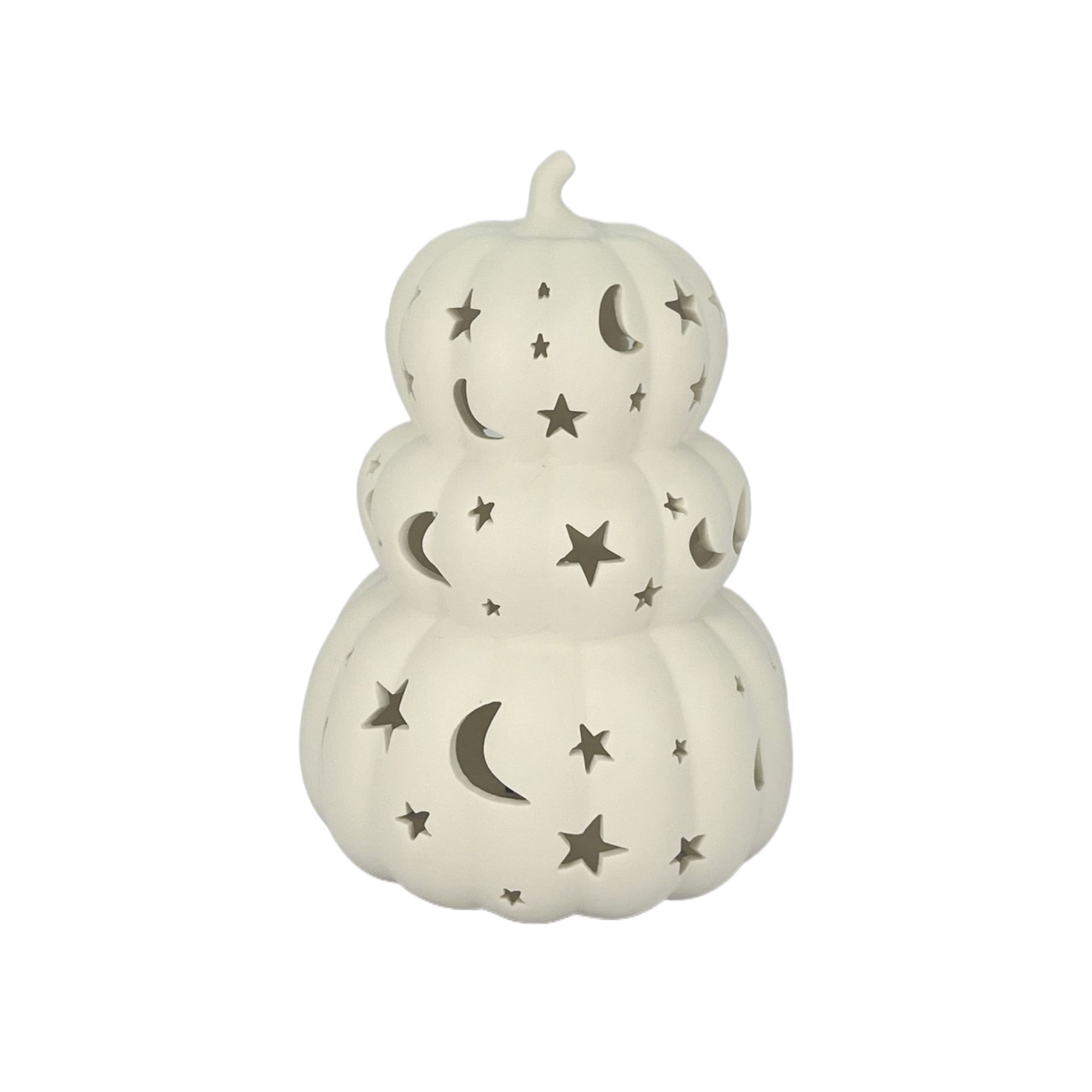 8" DIY Ceramic LED Star & Moon Pumpkin Stack Décor by Make Market®