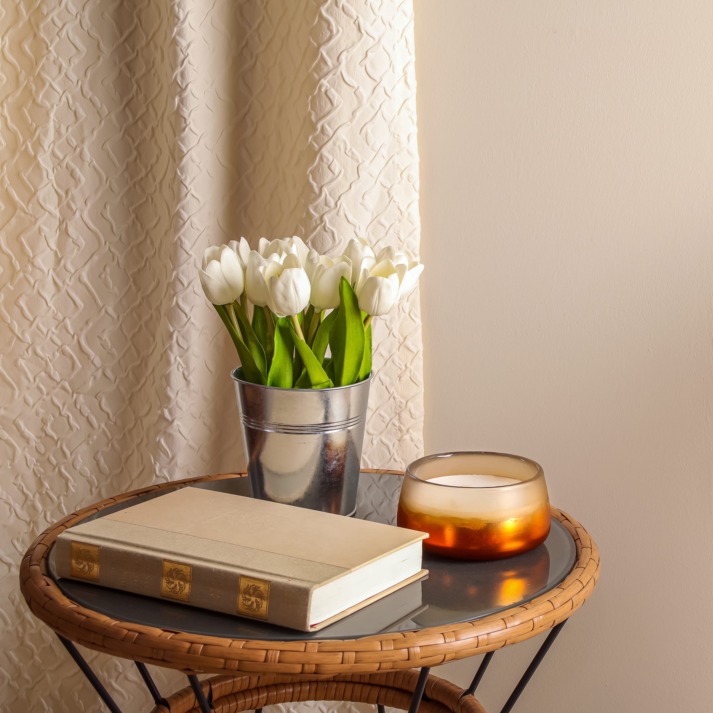 9" Tulip Bouquet in Metal Pot