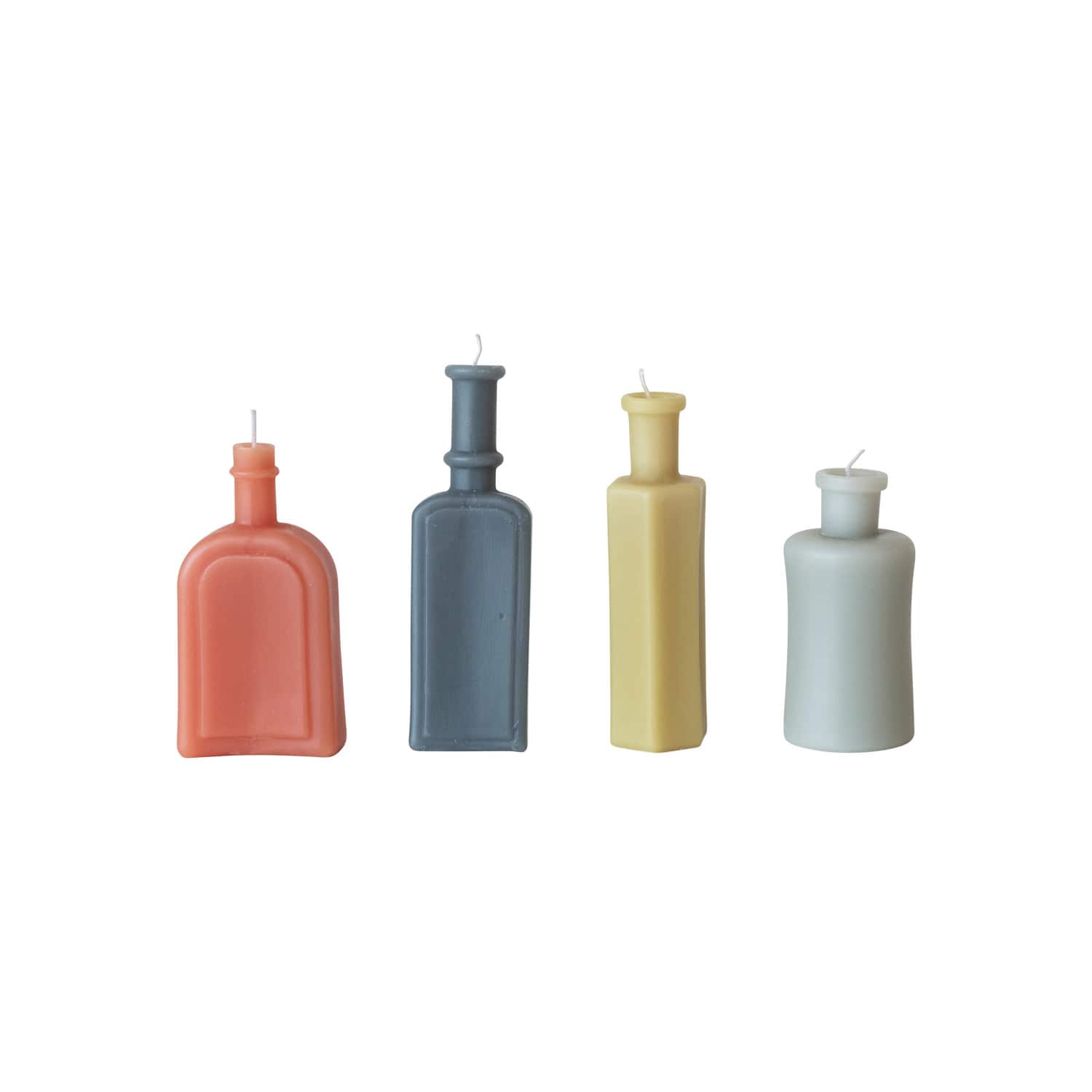 Multicolor Unscented Bottle-Shaped Candle Set