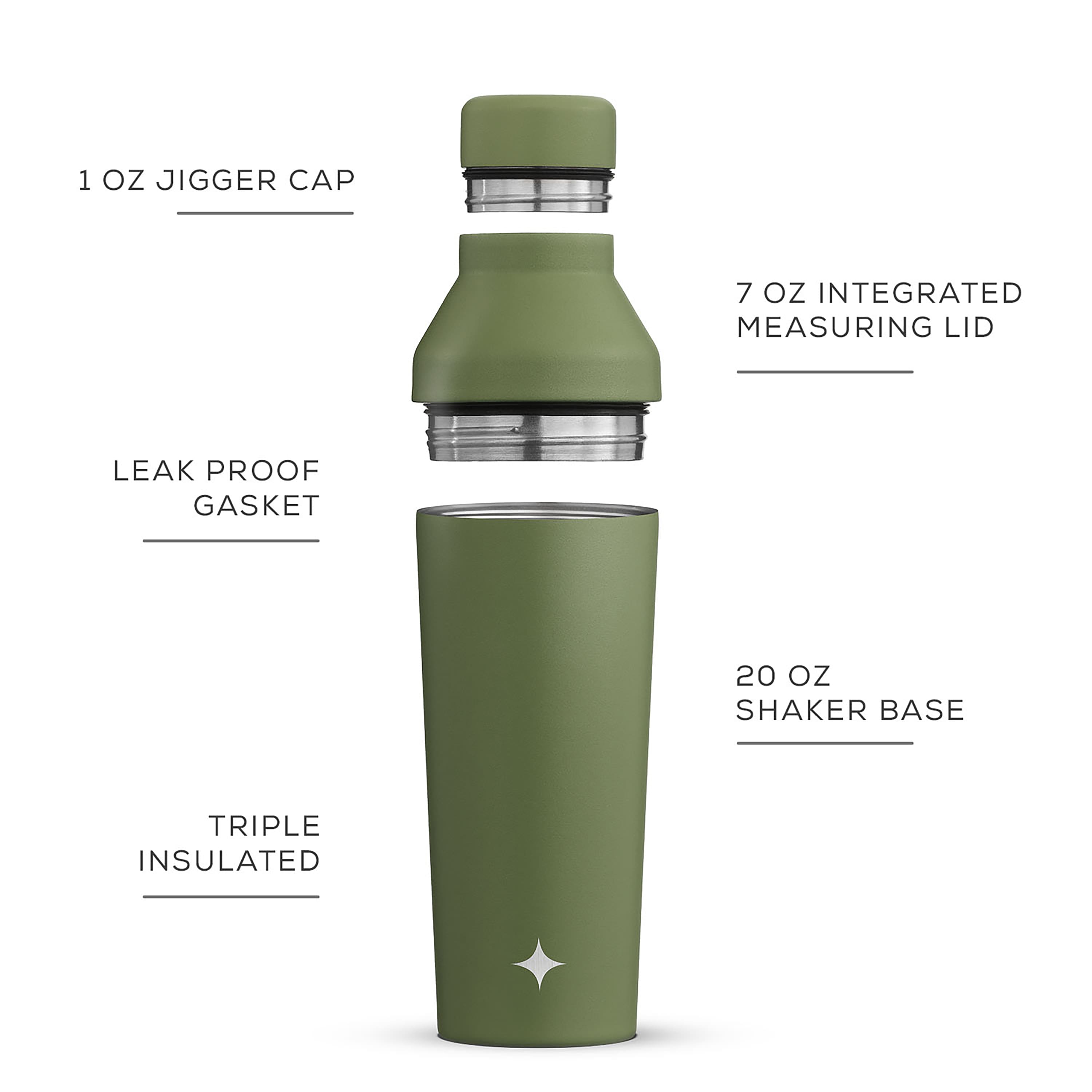 JoyJolt&#xAE; 20oz. Vacuum Insulated Cocktail Protein Shaker