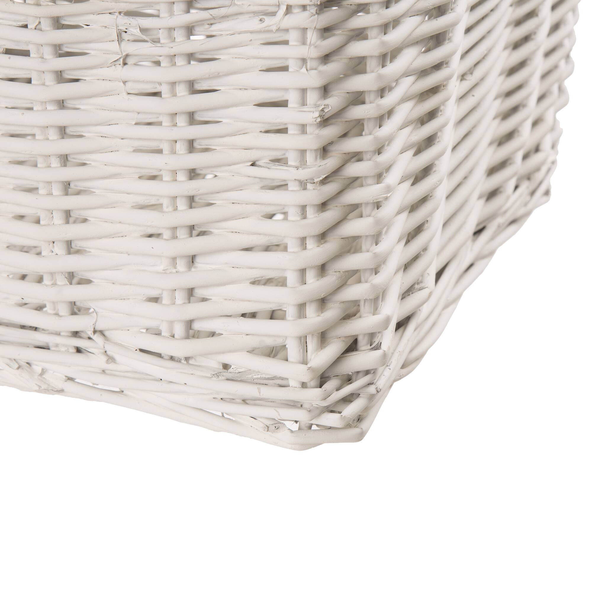 Glitzhome® Natural White Square Willow Baskets, 3ct. Michaels